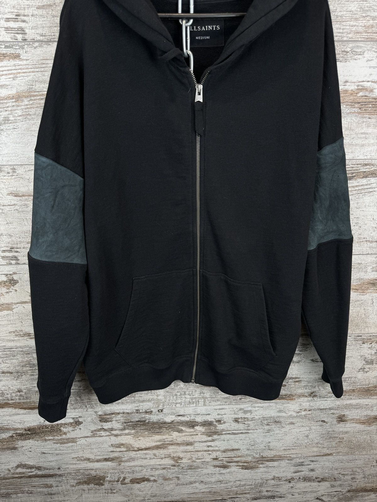 Allsaints Mens AllSaints CRANIS ZIP HOODY black jacket pullover Size US M / EU 48-50 / 2 - 3 Thumbnail