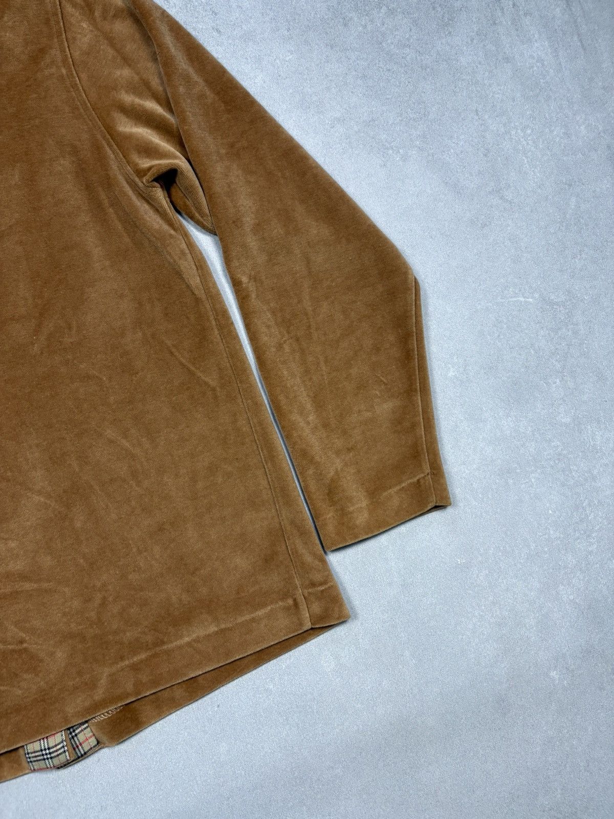 Burberry Vintage 90s Burberrys Spain Velour Quilted Overshirt Jacket Size L / US 10 / IT 46 - 23 Thumbnail