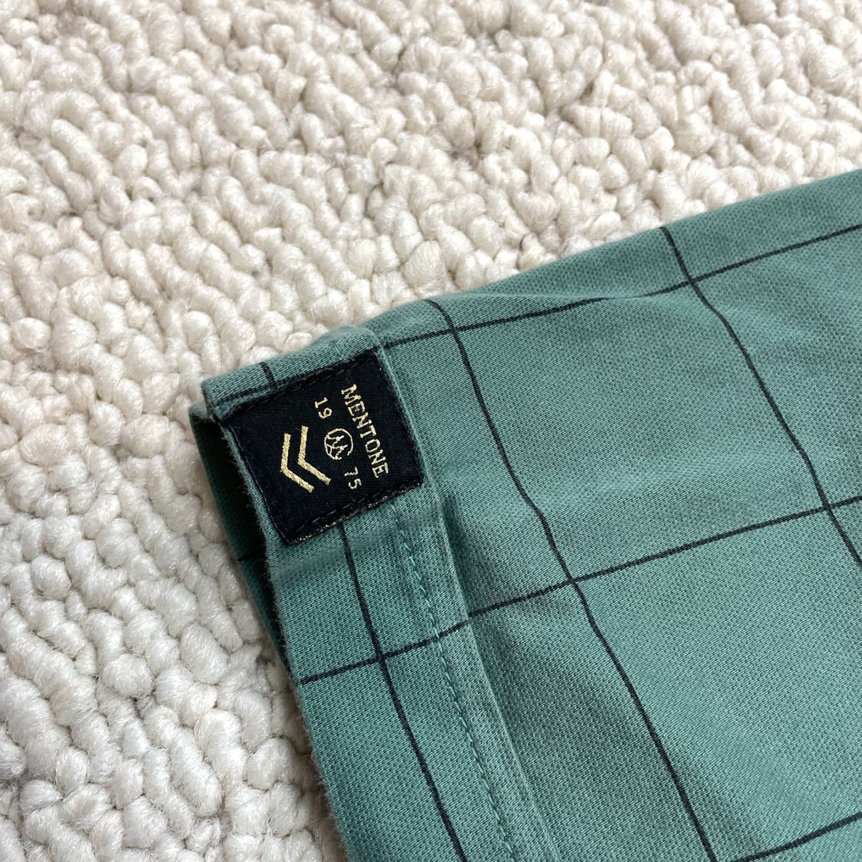 Vintage Mentone Shirt Mens L Green Check Slim Fit (Measures Like L) Size US L / EU 52-54 / 3 - 3 Thumbnail