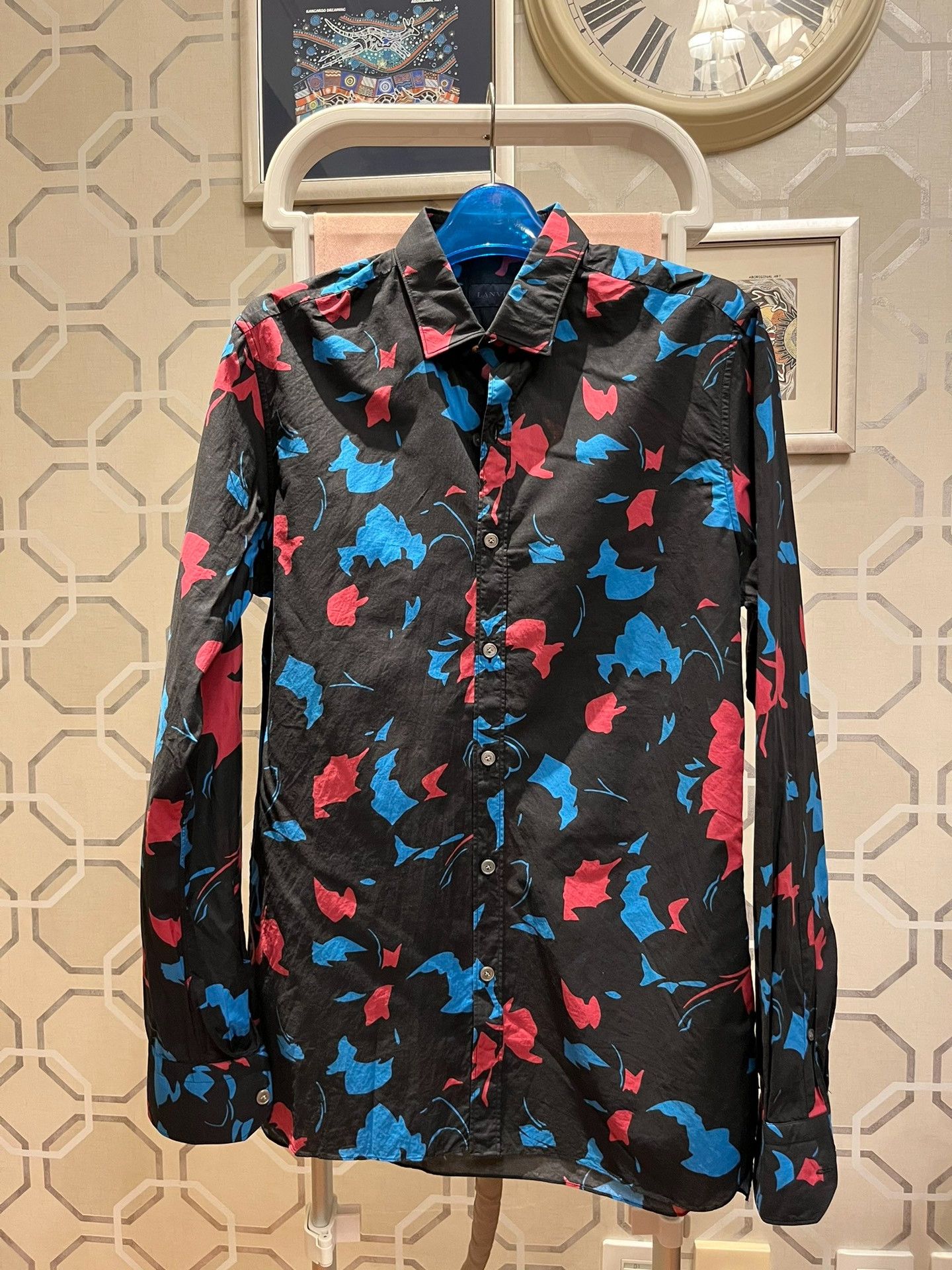 Lanvin Lanvin Red Blue Print Shirt Size US M / EU 48-50 / 2 - 1 Thumbnail