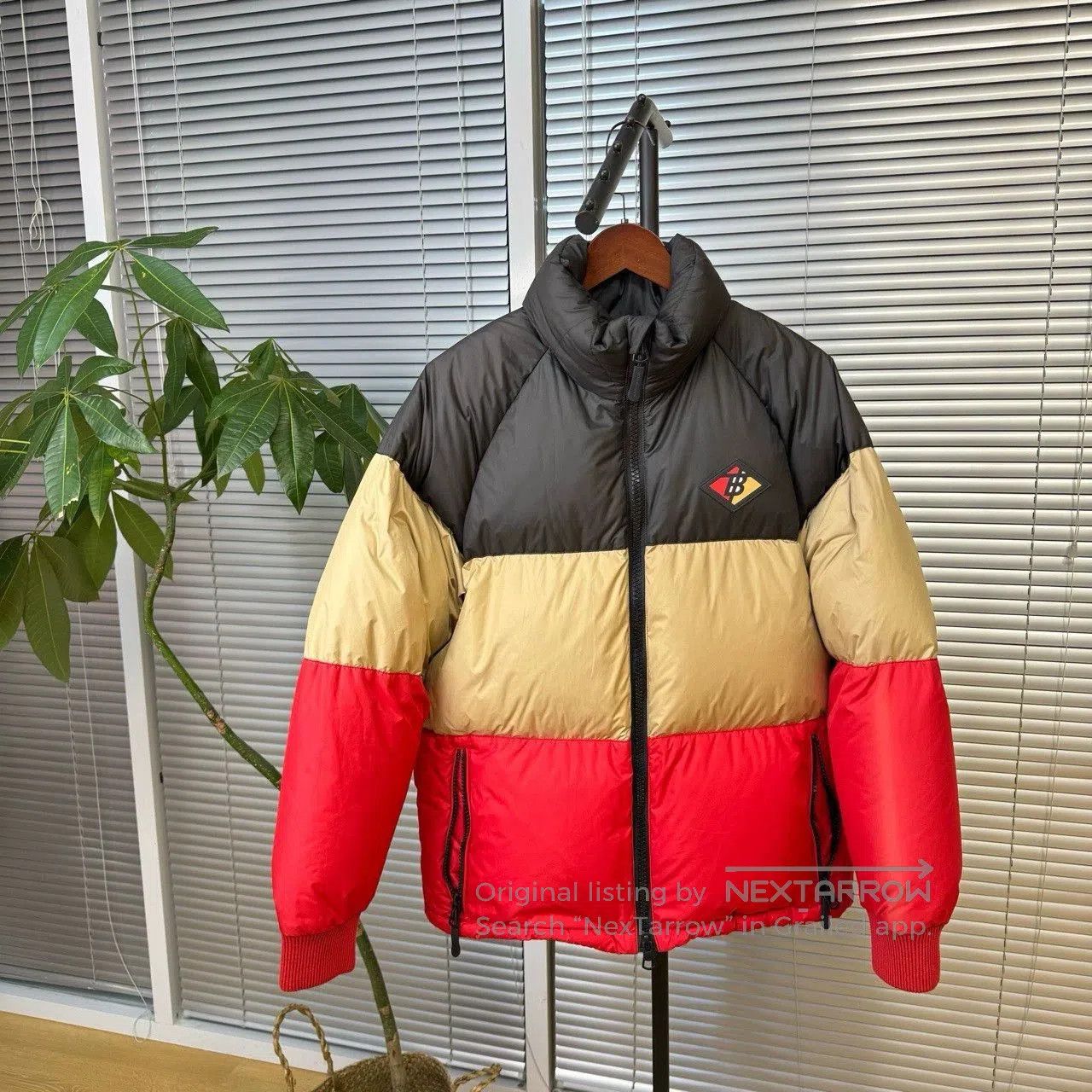 burberry classic color block puffer jacket.