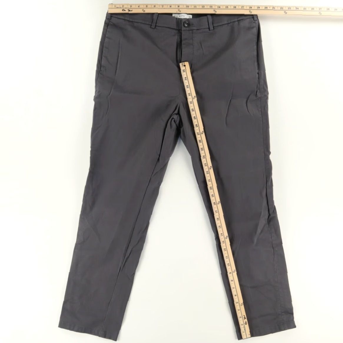 Vintage Hill City Men's 38 Chino Pants Charcoal Khaki Cotton Everyday Stretch Regular Size US 38 / EU 54 - 3 Thumbnail