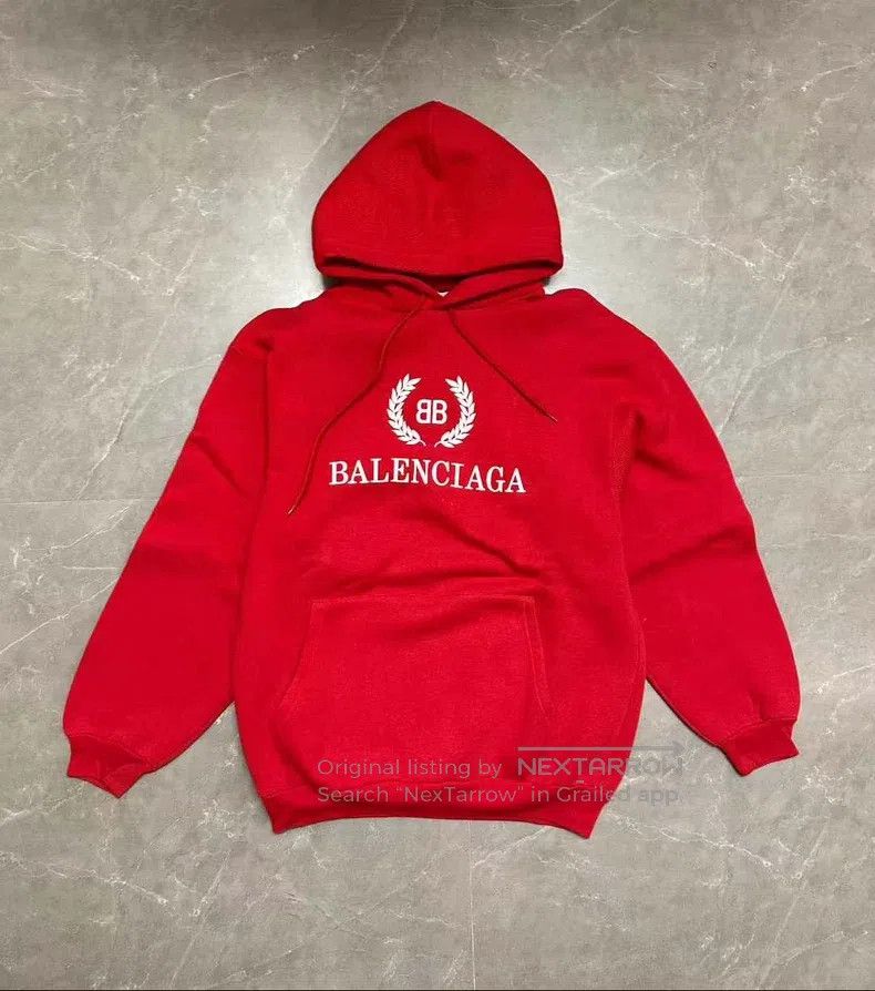 Balenciaga Balenciaga Red Wheat Hooded Sweatshirt Size US L / EU 52-54 / 3 - 1 Thumbnail