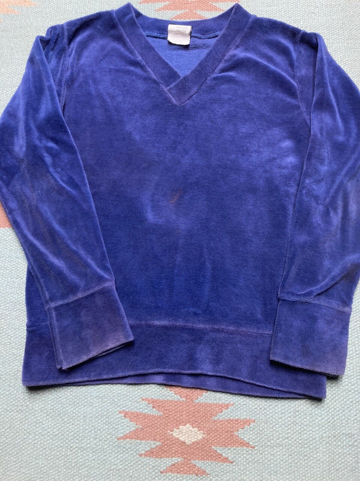 Vintage 70s velour t shirt terry cloth soft purple boys 12 baby tee Size S / US 4 / IT 40 - 2 Thumbnail