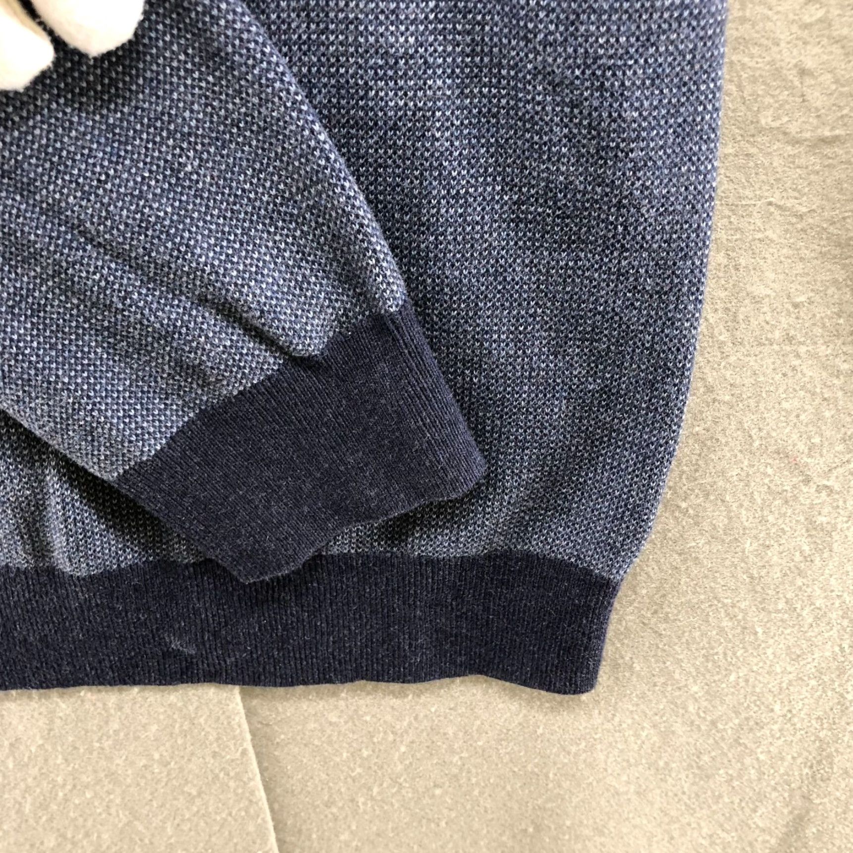 Banana Republic VINTAGE Banana Republic 1/4 Zip Sweater Mens M Cotton Blue Waffle Knit Textured Pullover Shirt? Size US M / EU 48-50 / 2 - 6 Thumbnail