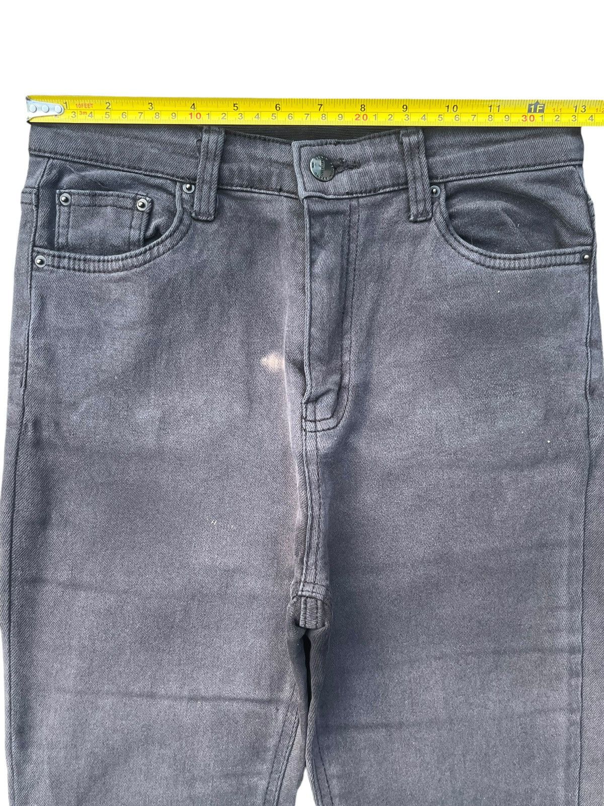 Japanese Brand Vintage Y2K High Street Black Washed High Rise Flare Jeans Size 26" / US 2 / IT 38 - 10 Thumbnail