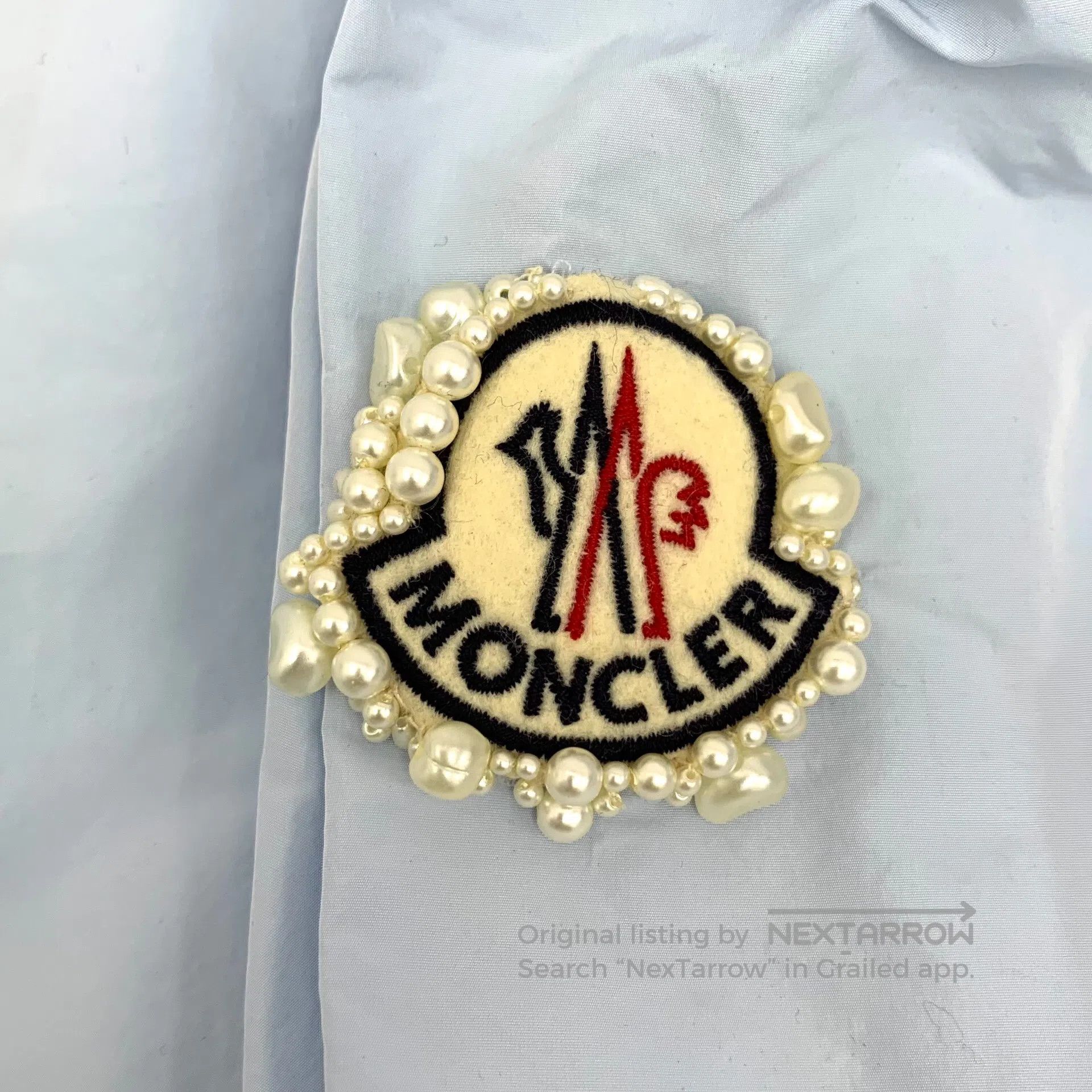 Moncler Moncler Light Blue Logo Diamond Embellished Hooded Drawstr Size US S / EU 44-46 / 1 - 5 Thumbnail