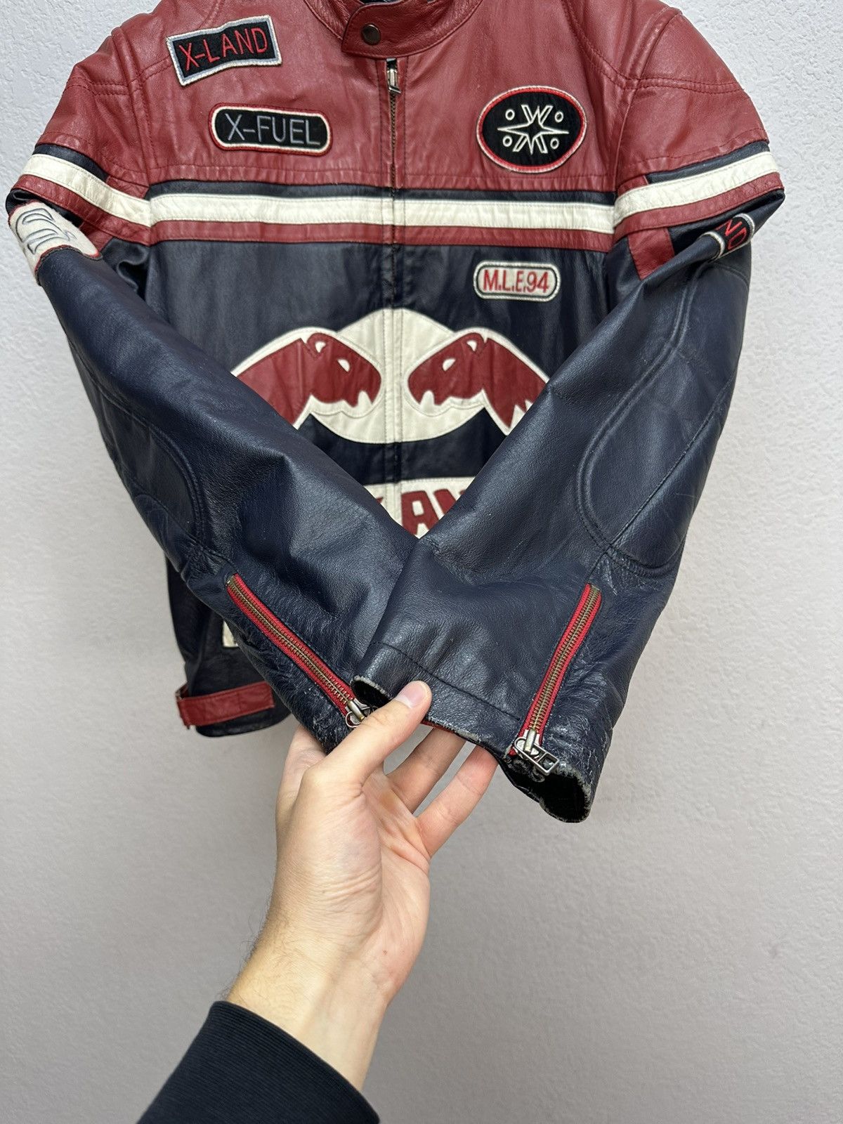 Red Bull Vintage Red Bull Racing X Land Y2K Biker Leather Jacket Size US M / EU 48-50 / 2 - 6 Thumbnail