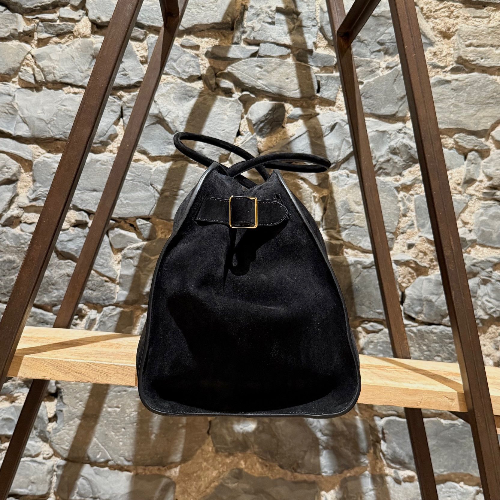 The Row The Row Black Suede Soft Margaux 17 Bag Size ONE SIZE - 2 Thumbnail