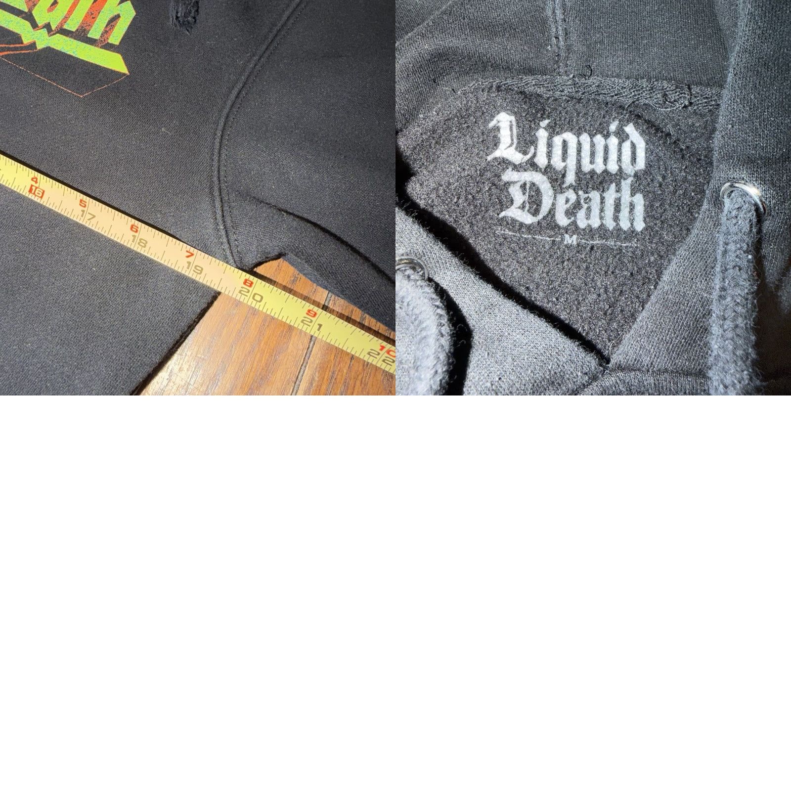 Logo 7 VINTAGE? No — but clothing: Liquid Death Mens Hoodie Sweatshirt Black Medium Graphic Print Logo Grim Reaper Trippy Size US M / EU 48-50 / 2 - 8 Thumbnail