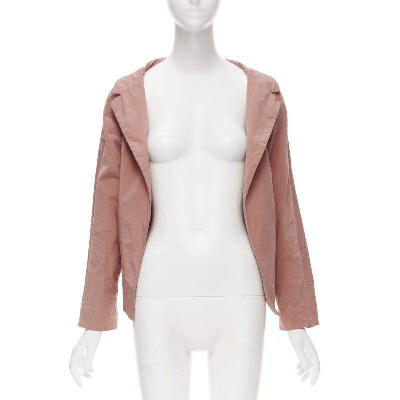 Marni MARNI dusty blush pink polyamide nylon spread collar blazer jacket IT40 XS Size S / US 4 / IT 40 - 1 Thumbnail