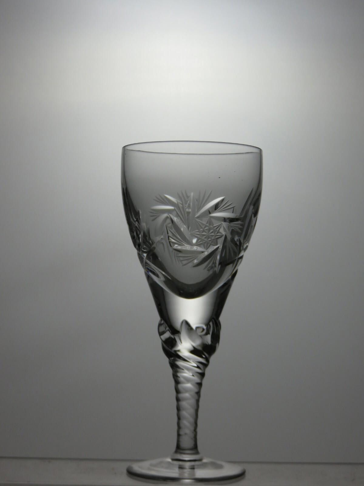 Poeme Bohemien Bohemia Crystal Pinwheel Cut Set Of 2 sherry Glasses 5 1/4" Size ONE SIZE - 3 Thumbnail