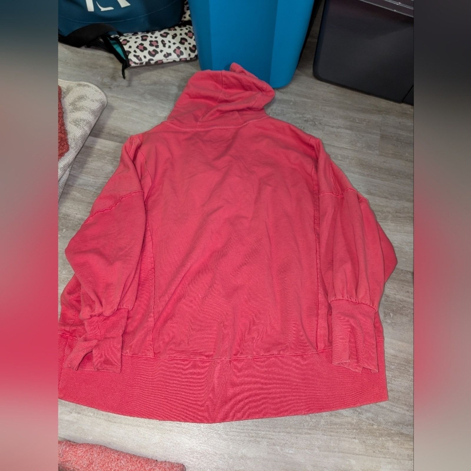 Free People We The Free Red Zip-Up Jacket Size L / US 10 / IT 46 - 2 Thumbnail
