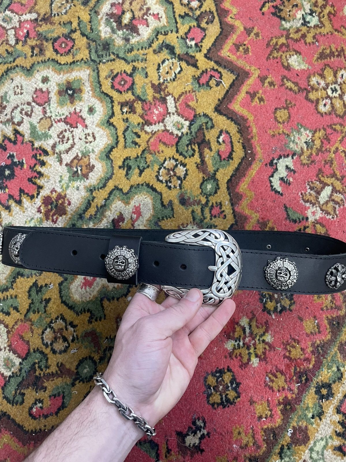 Japanese Brand VINTAGE METAL STUDDED RARE LEARHER BELT PUNK OPIUM 2000s Size ONE SIZE - 9 Thumbnail
