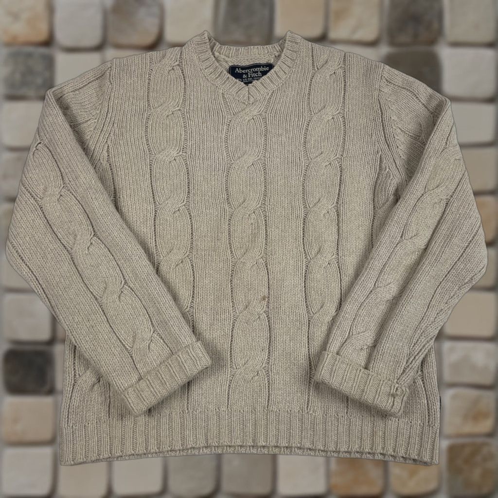 Abercrombie & Fitch VINTAGE Abercrombie & Fitch Sweater Women XL Beige Wool Long Sleeve Knit Pullover Crew Neck Size XL / US 12-14 / IT 48-50 - 1 Thumbnail