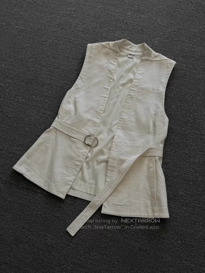 Helmut Lang Patch leather collar vest