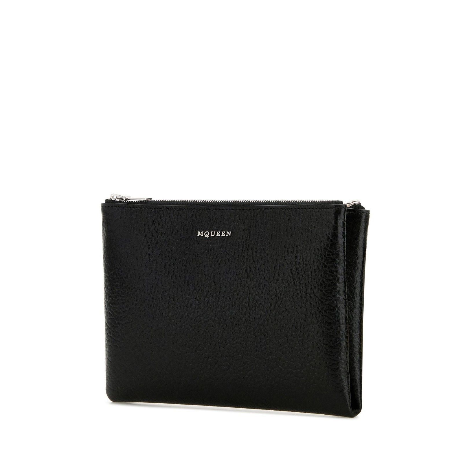 Alexander McQueen ALEXANDER MCQUEEN Black Leather Pouch Black Pouch New & Auth Size ONE SIZE - 2 Thumbnail