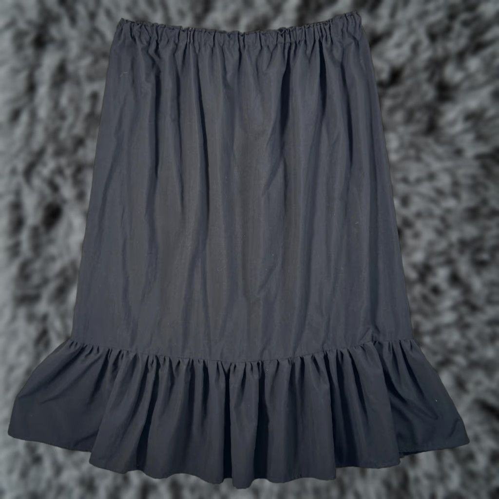 Vintage Ruffle Hem Midi Skirt Plus 22W-24W Prairie Dark Cottagecore Romantic Goth Witchy Size 40" / US 18 - 1 Thumbnail