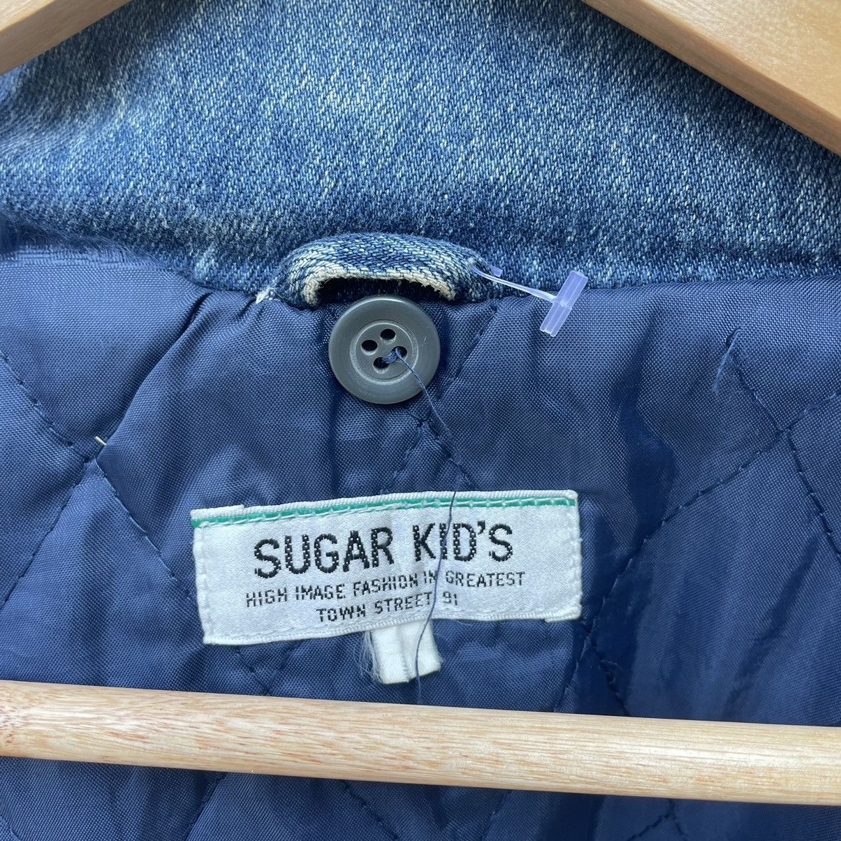 Japanese Brand × Vintage 🇯🇵Sugar Kids Stoned Wash Patchwork Racing Spirit Denim Jacket Size US M / EU 48-50 / 2 - 13 Thumbnail