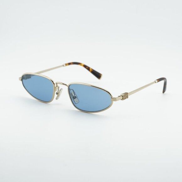 Miu Miu Miu Miu MUA52S ZVN60O Sunglasses Gold Cat Eye Frame, Blue Size ONE SIZE - 2 Thumbnail