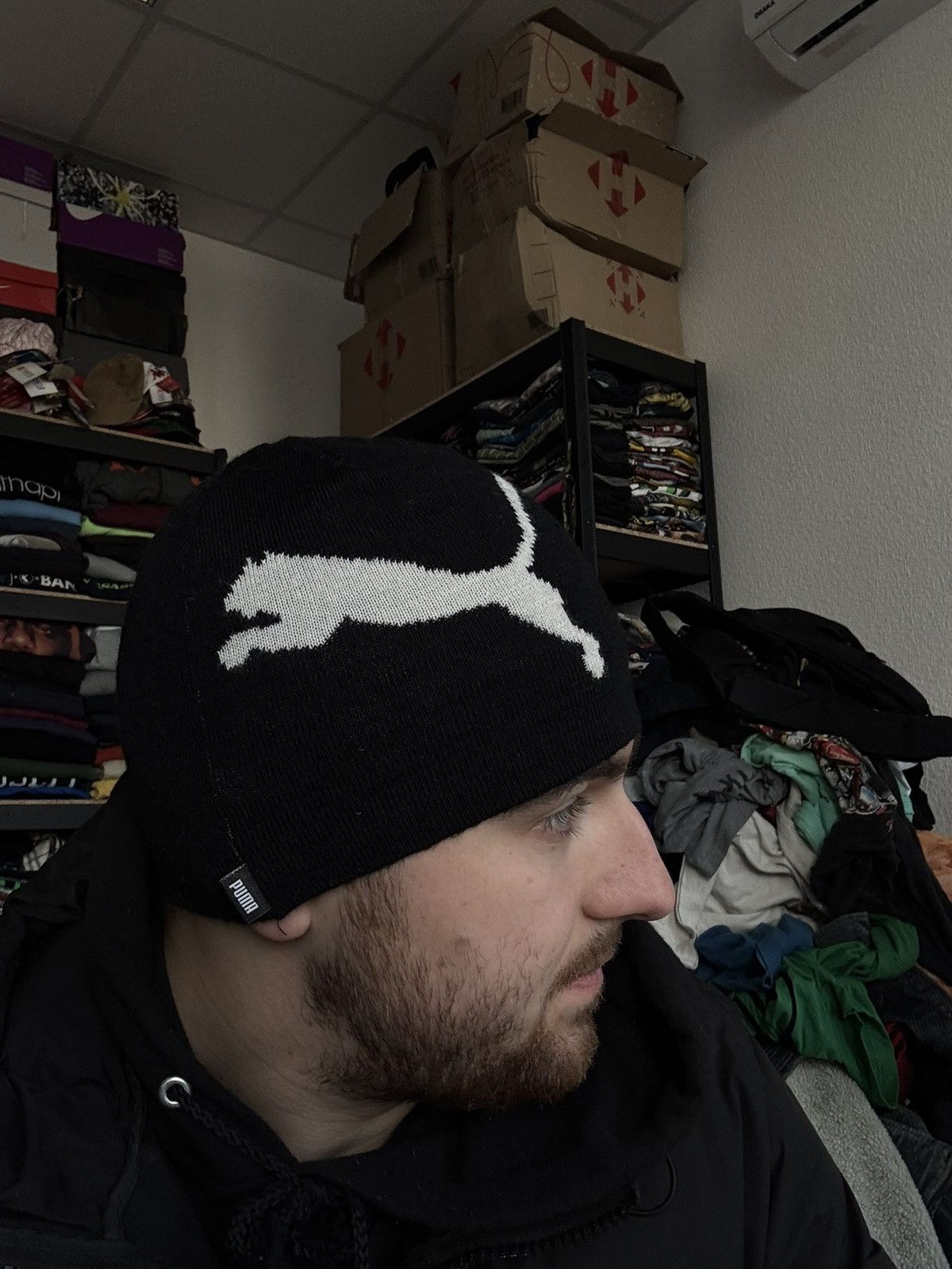 Puma Puma BIG LOGO hat black beanie Size ONE SIZE - 3 Thumbnail