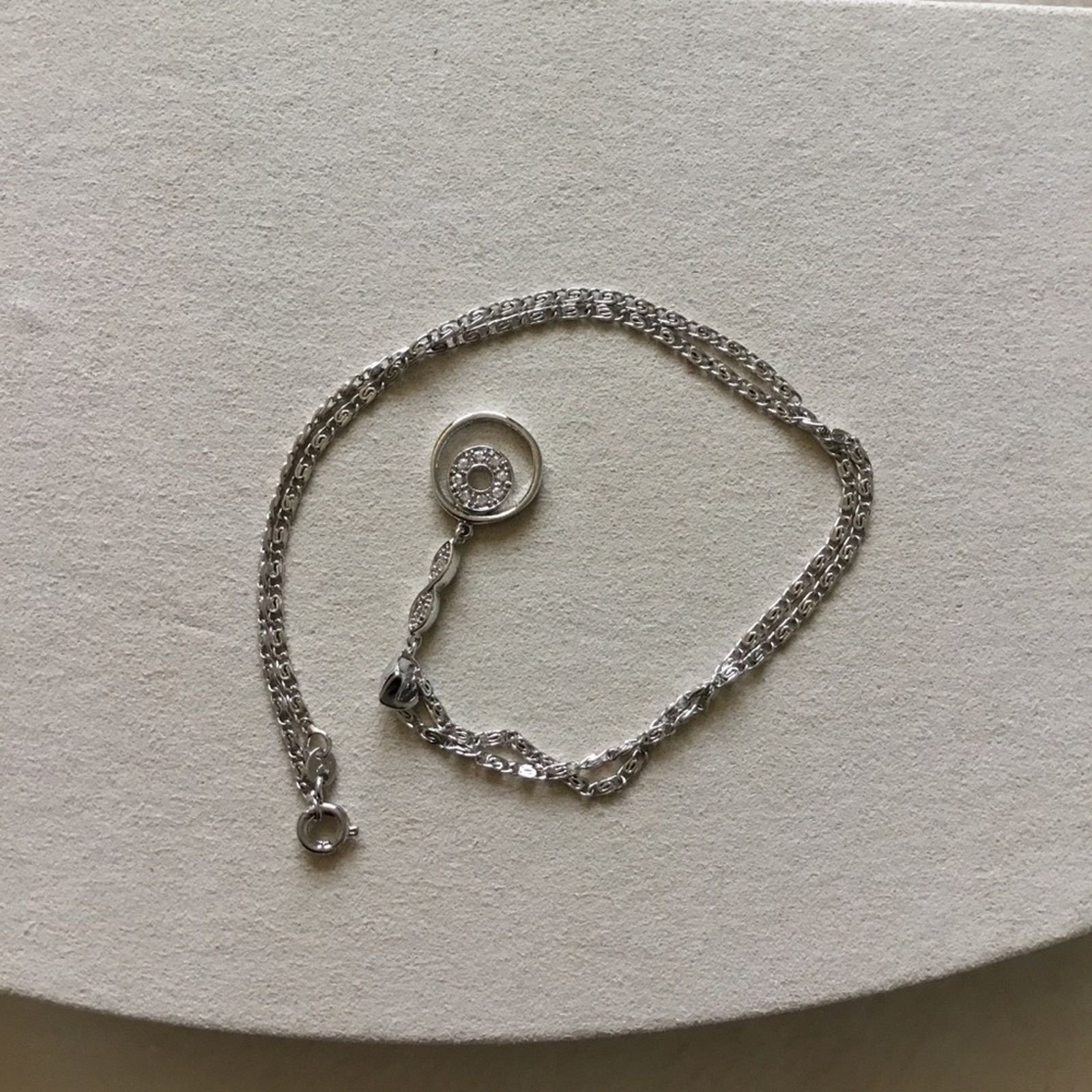 Other Silver Double Circle Sparkling Necklace Size ONE SIZE - 3 Thumbnail