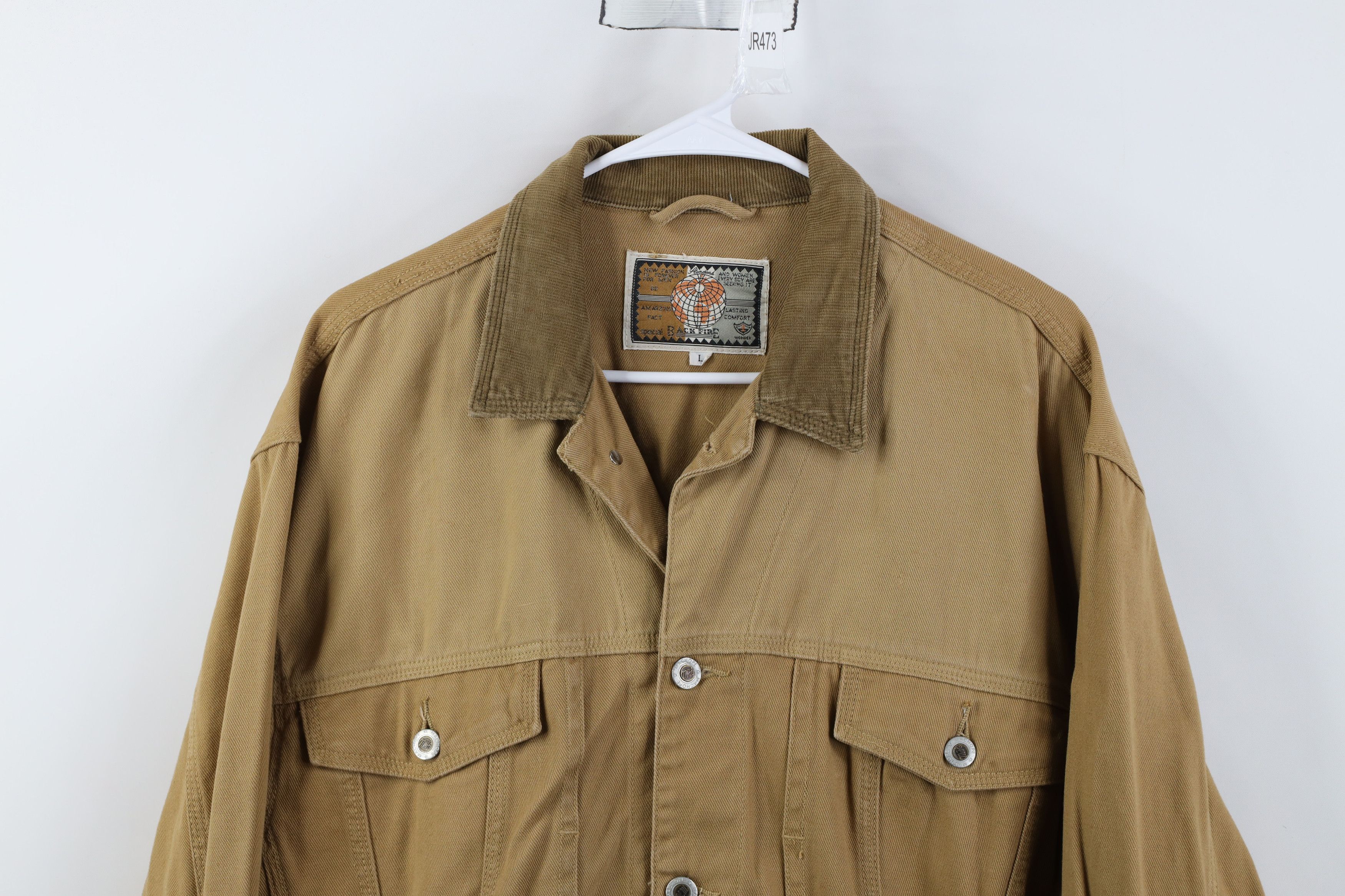 Vintage Vintage 90s Streetwear Dye Corduroy Collar Trucker Jacket Size US L / EU 52-54 / 3 - 2 Thumbnail