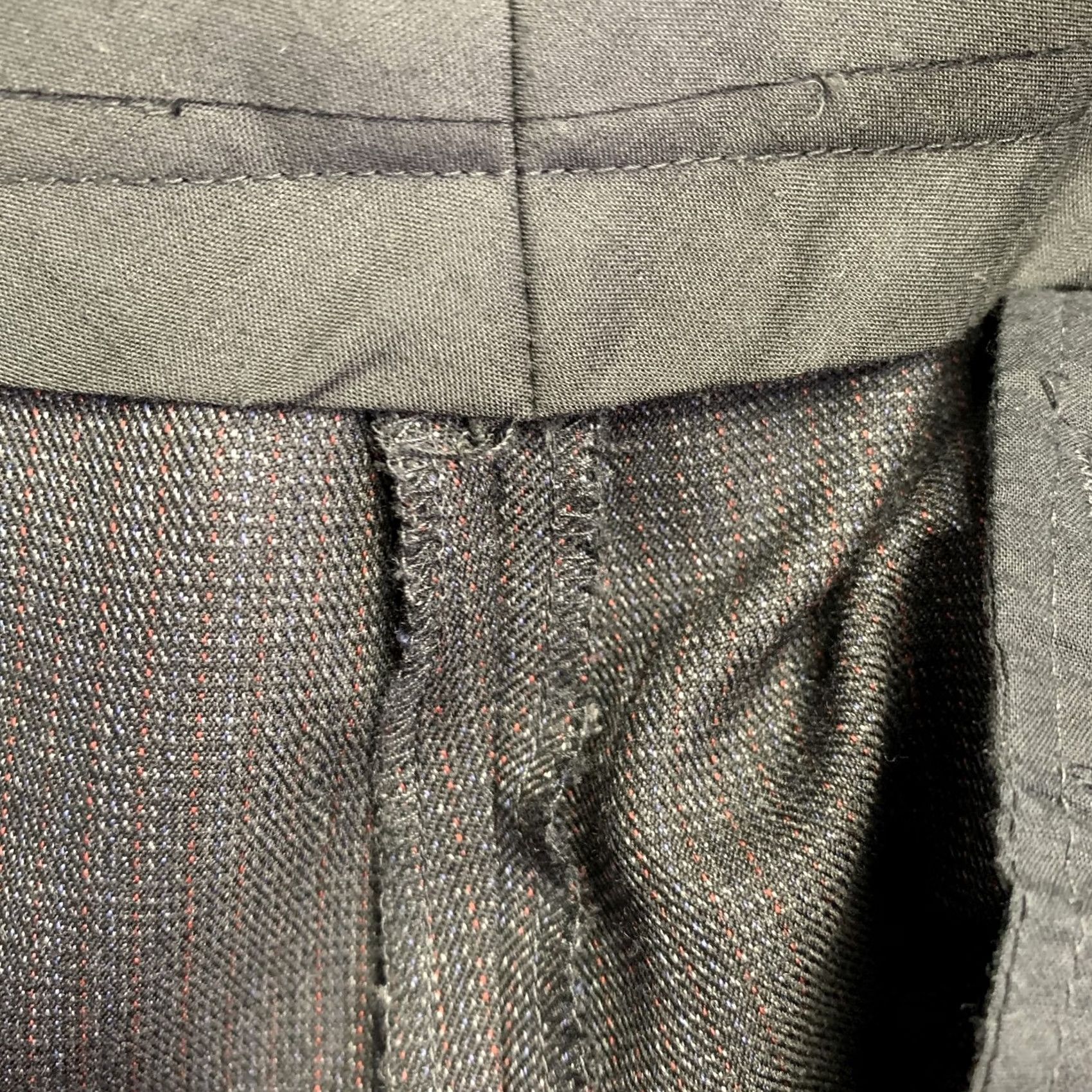 Raf Simons RAF SIMONS Size 38 Black Red Woven Virgin Wool Mohair Flat Front Dress Pants Size US 38 / EU 54 - 6 Thumbnail