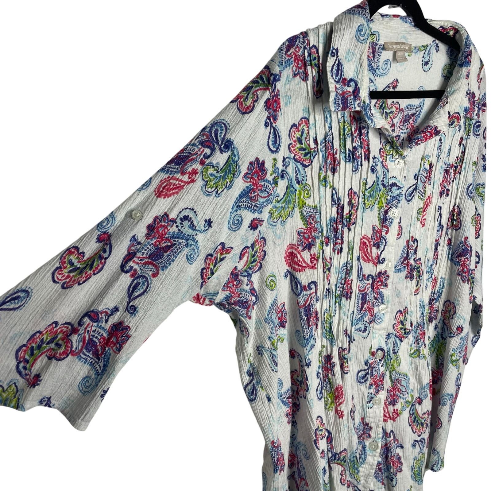 Other Woman Within Paisley Cotton Blouse Size XXL / US 16-18 / IT 52-54 - 5 Thumbnail