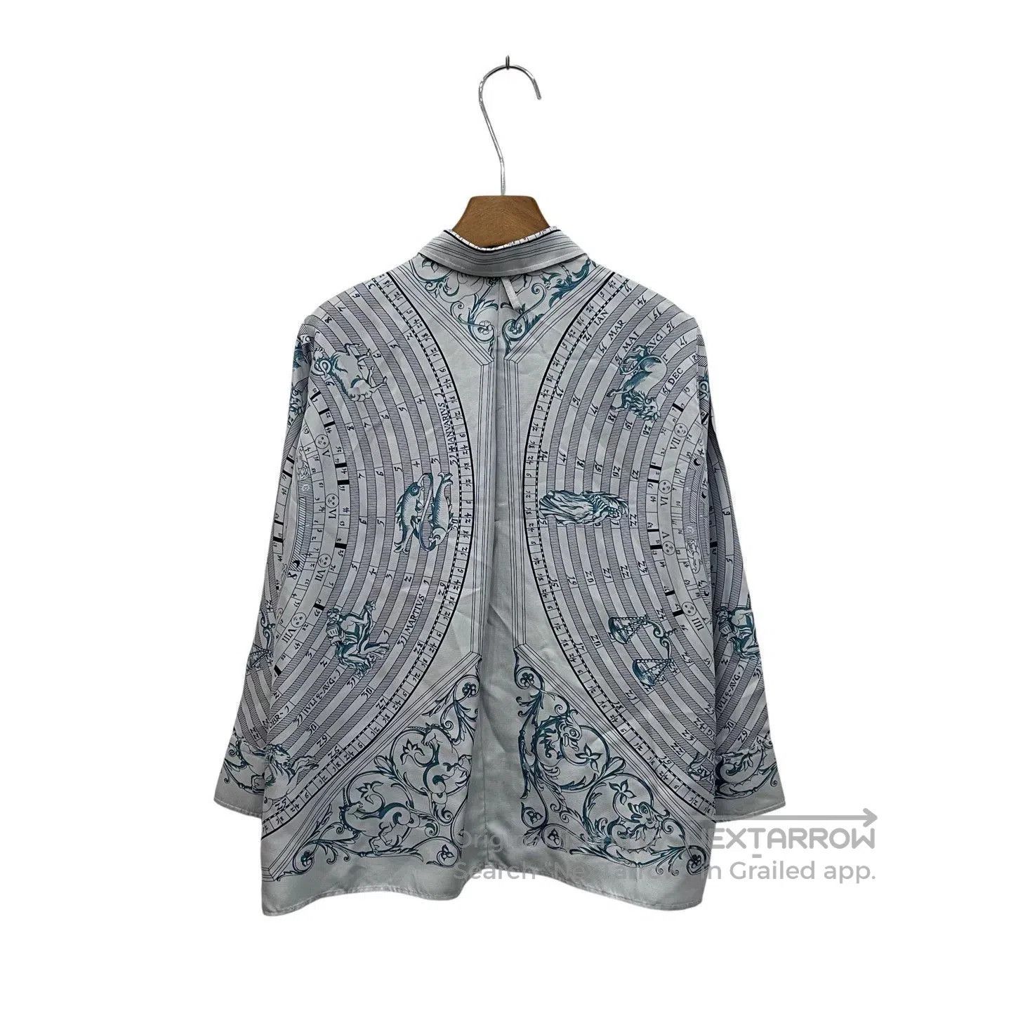 Hermes Hermès Constellation Compass Silk Shirt. Size XXS / US 00 / IT 34 - 3 Thumbnail