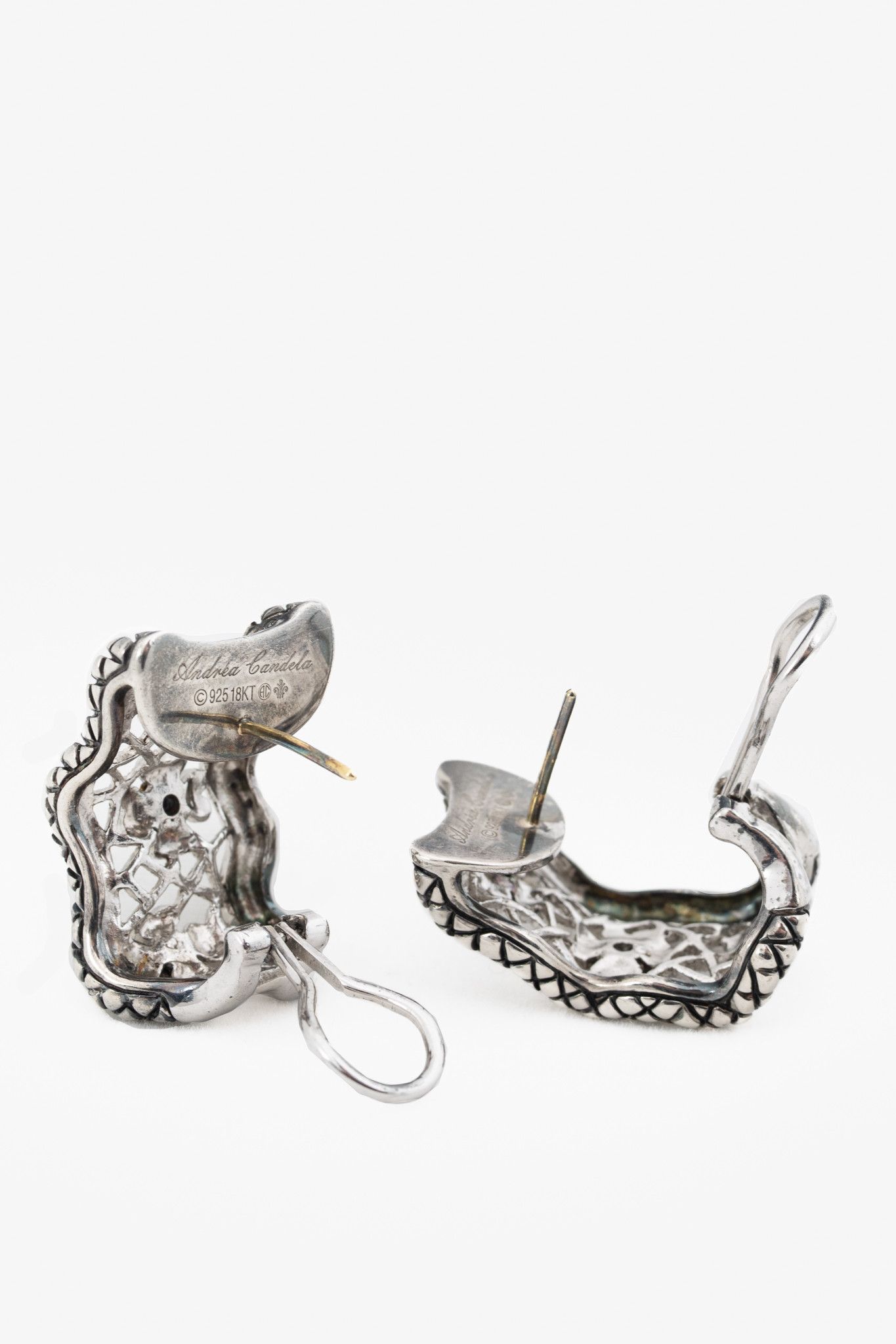 Other Andrea Candela Sterling Silver/18k Gold Flower Earrings Size ONE SIZE - 2 Thumbnail