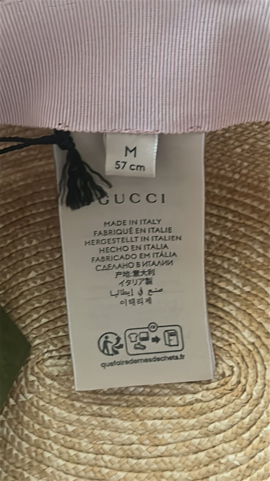 Gucci Gucci Straw Wide Brim Hat with Ribbon size M Size ONE SIZE - 2 Thumbnail