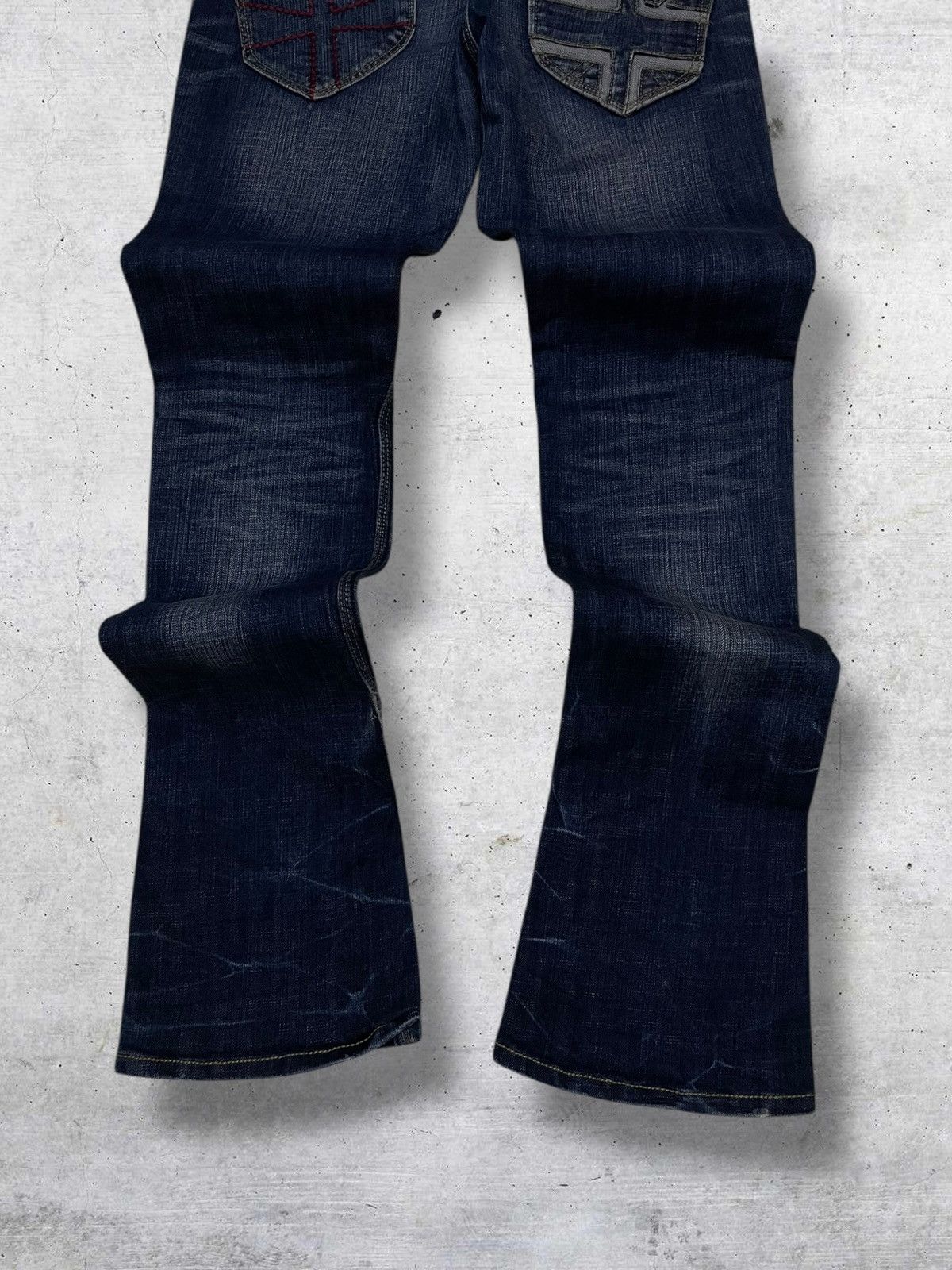 Tornado Mart VINTAGE HIDEWAYS NICOLE 90S JAPAN DESIGNER FLARED CUT DENIM Size US 30 / EU 46 - 10 Thumbnail