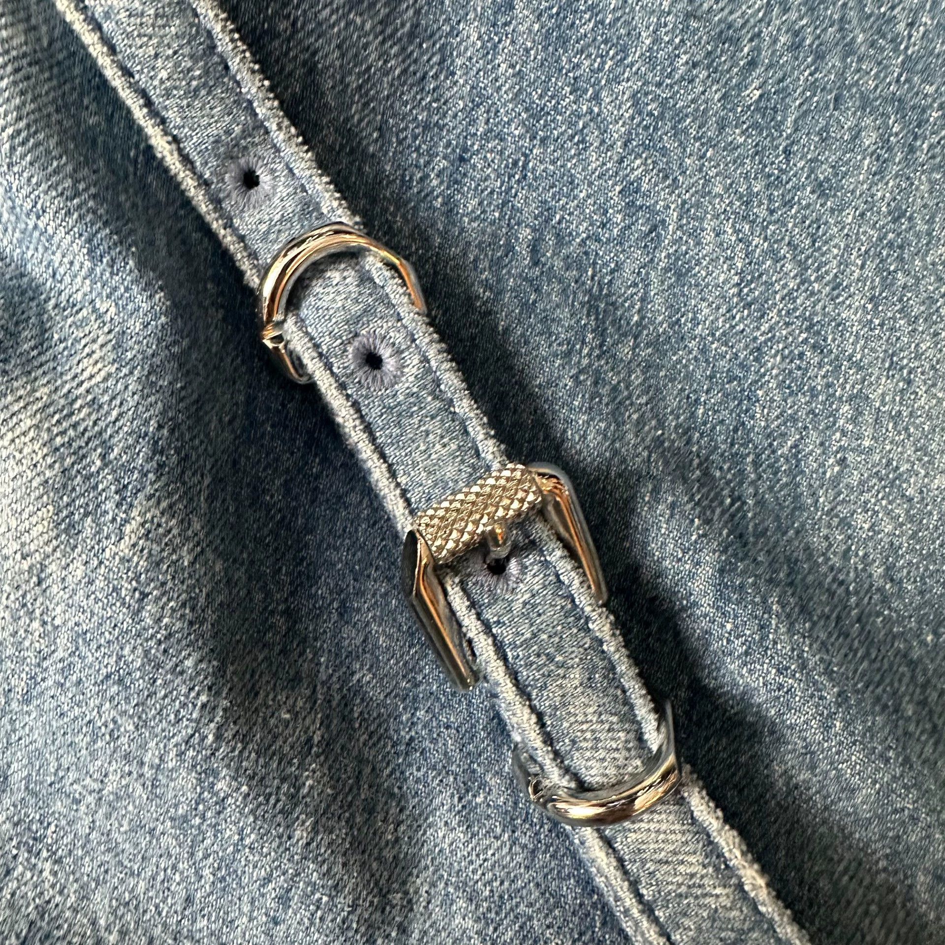 Givenchy Givenchy Voyou Silver Strap Denim Mid Blue Women's Size ONE SIZE - 4 Thumbnail
