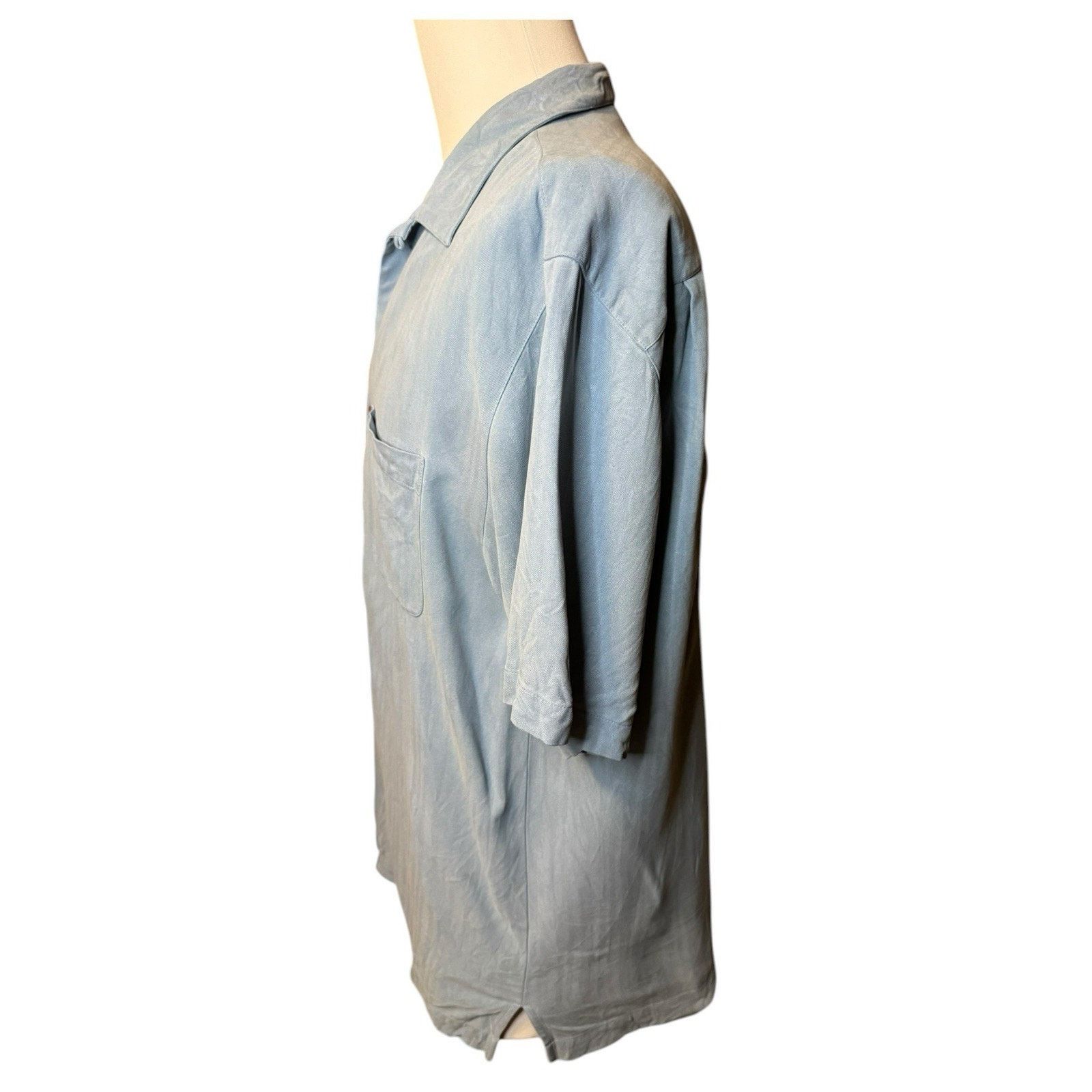 Other Pussers Embroidered Tortola Back Panel Blue Silk Camp Shirt Size US M / EU 48-50 / 2 - 4 Thumbnail
