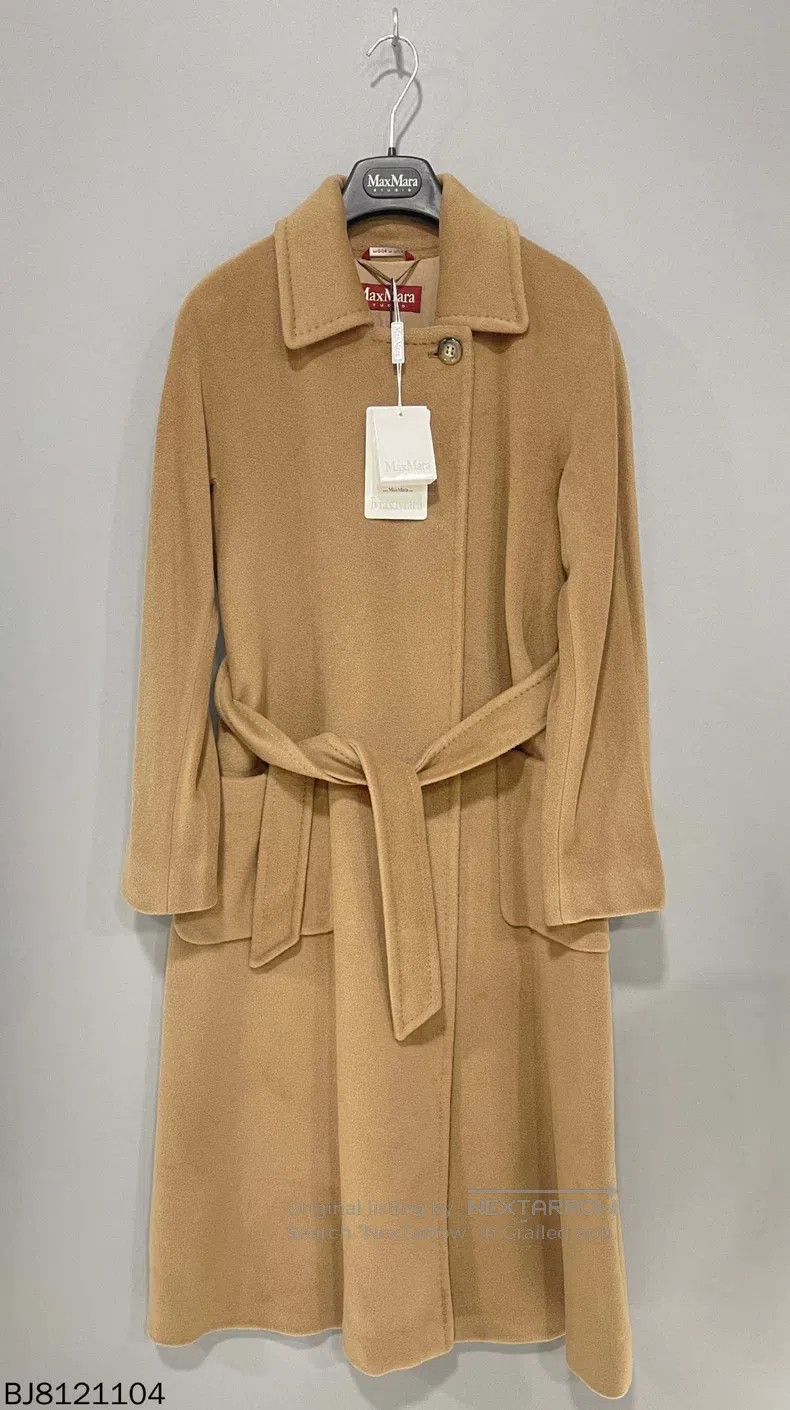 Max Mara Max Mara Khaki wool coat jacket Size L / US 10 / IT 46 - 1 Thumbnail