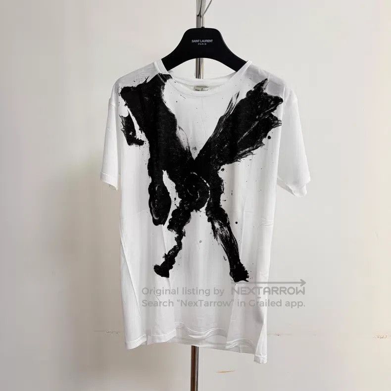 Saint Laurent Paris Saint Laurent Paris Righteousness Splashed Ink Short Sleev Size US M / EU 48-50 / 2 - 1 Thumbnail