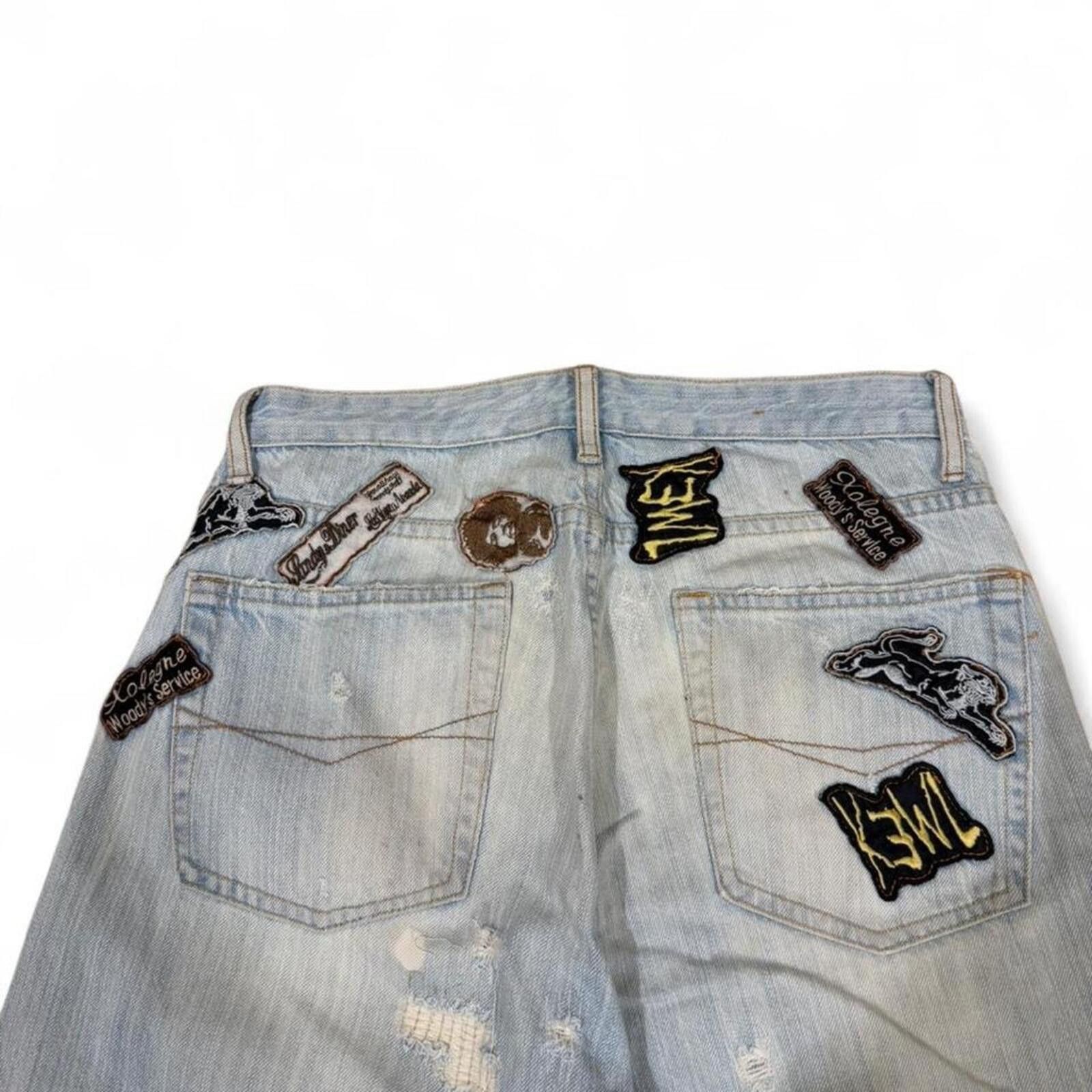 Replay Replay Light wash denim jeans with patches and ripped look Size US 31 - 4 Thumbnail