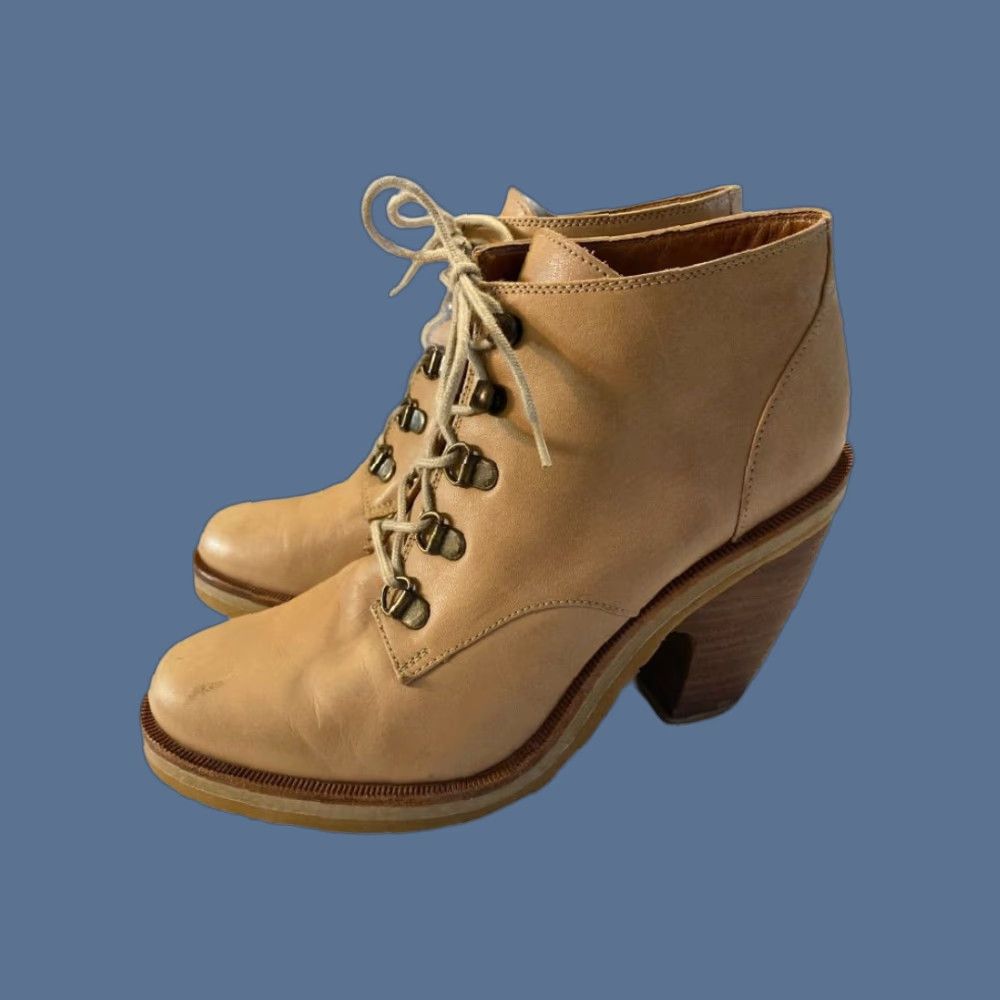 Rachel Comey Rachel Comey Boots Women Brown Leather Block Heel Lace Up Ankle Sz 7 Casual Mars Bootie Size US 7 / IT 37 - 1 Thumbnail