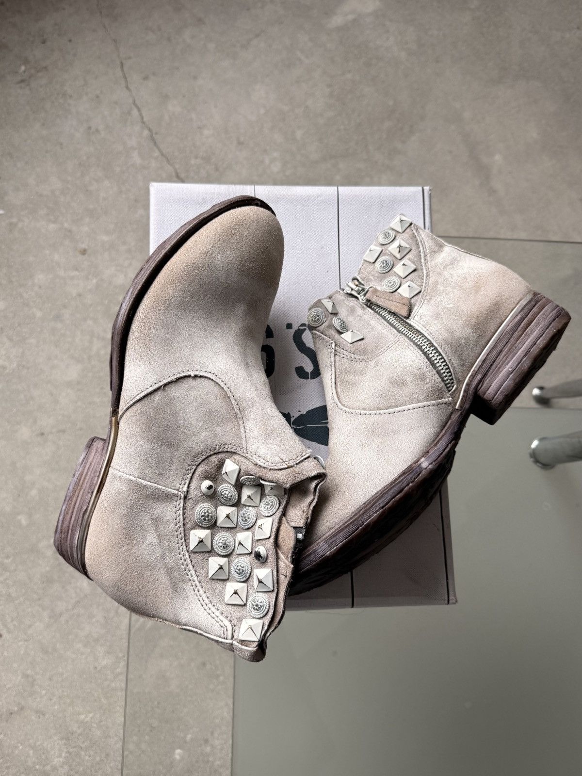 A.S.98 AS 98 Biker White Leather Boots Womens US 9.5/41 Size US 9.5 / IT 39.5 - 1 Thumbnail