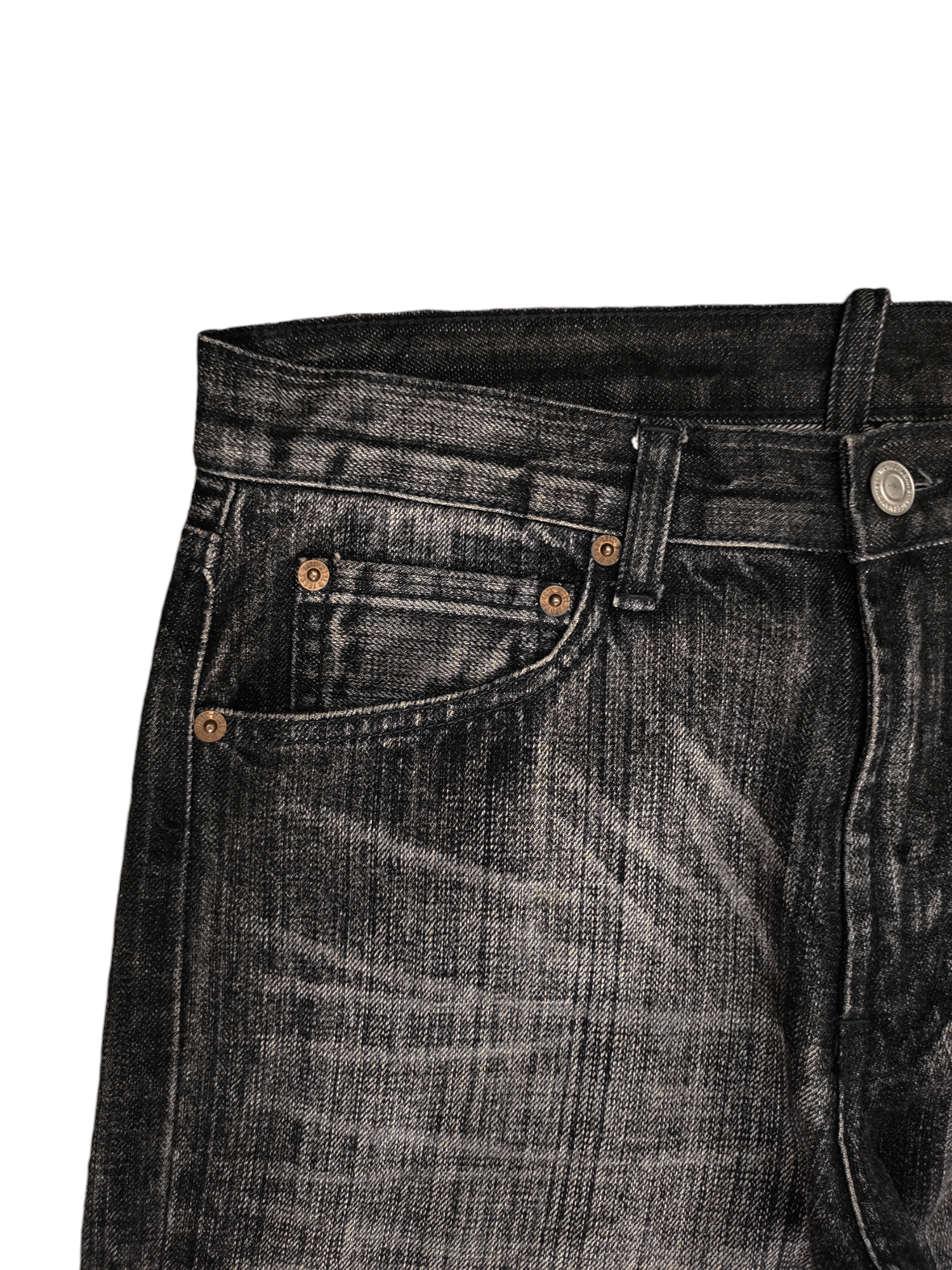 Comme des Garcons × Undercover Vintage Semantic Design Clawmark Faded Black Denim Jeans Size US 32 / EU 48 - 4 Thumbnail