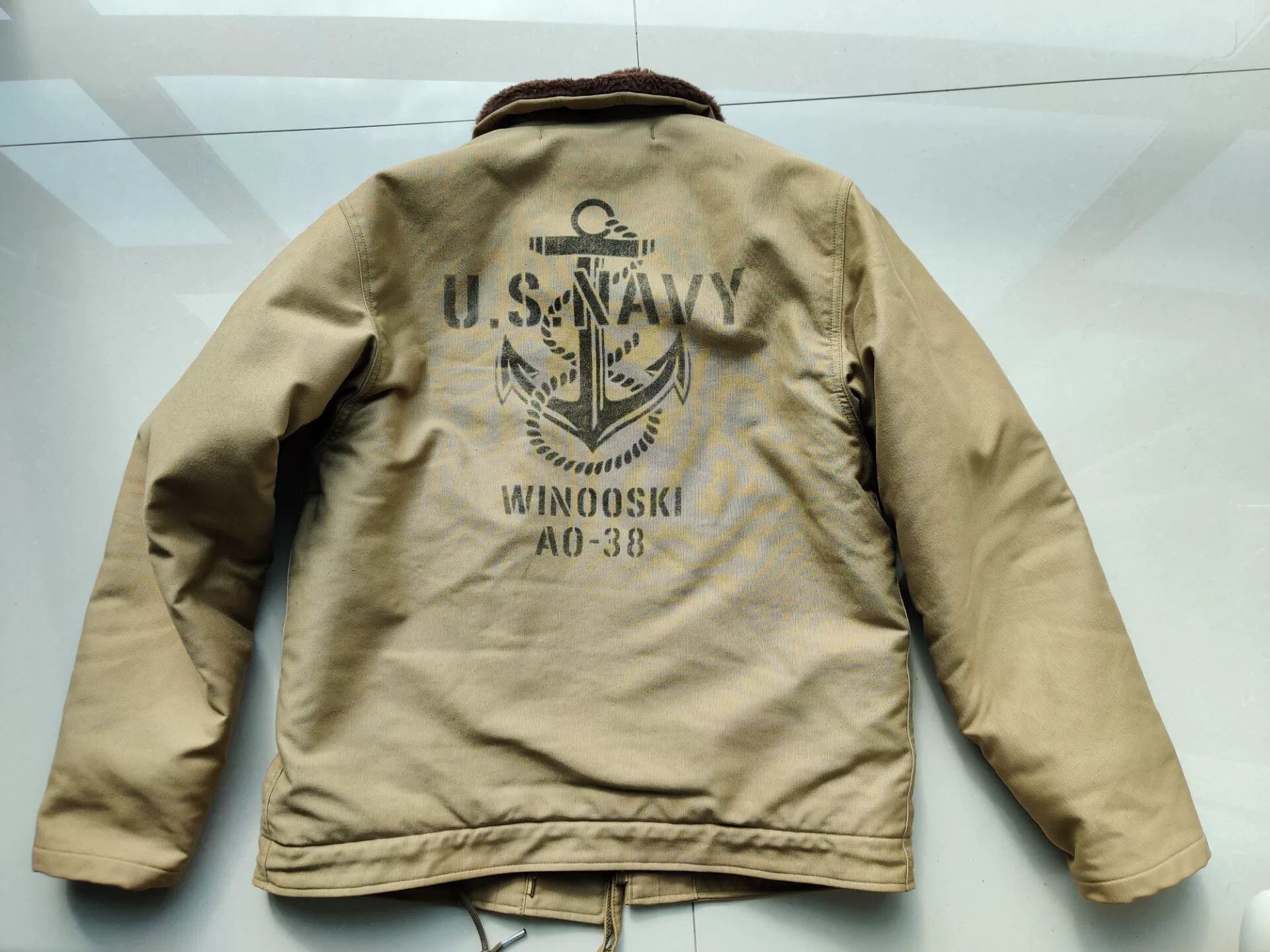 The Real McCoy's oversized u.s. navy deck jacket in beige Size US M / EU 48-50 / 2 - 1 Thumbnail