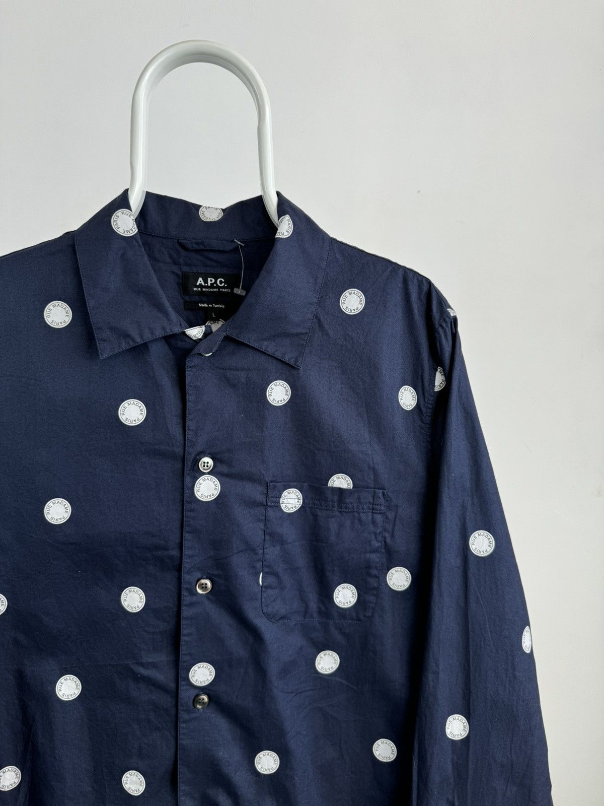 A.P.C. A.P.C. Rue Madame Paris Monogram Long Sleeve Shirt Size US L / EU 52-54 / 3 - 2 Thumbnail