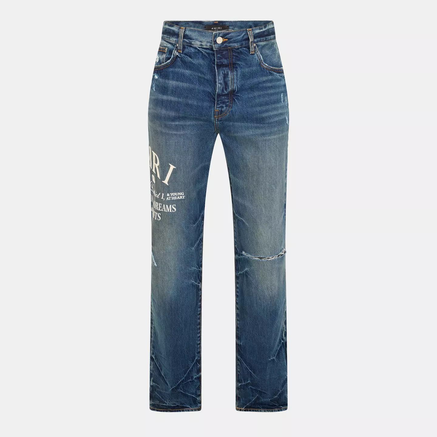 Amiri o1g2r1mq0426 Arts Straight Leg Jeans in Indigo Blue Size US 32 / EU 48 - 1 Thumbnail