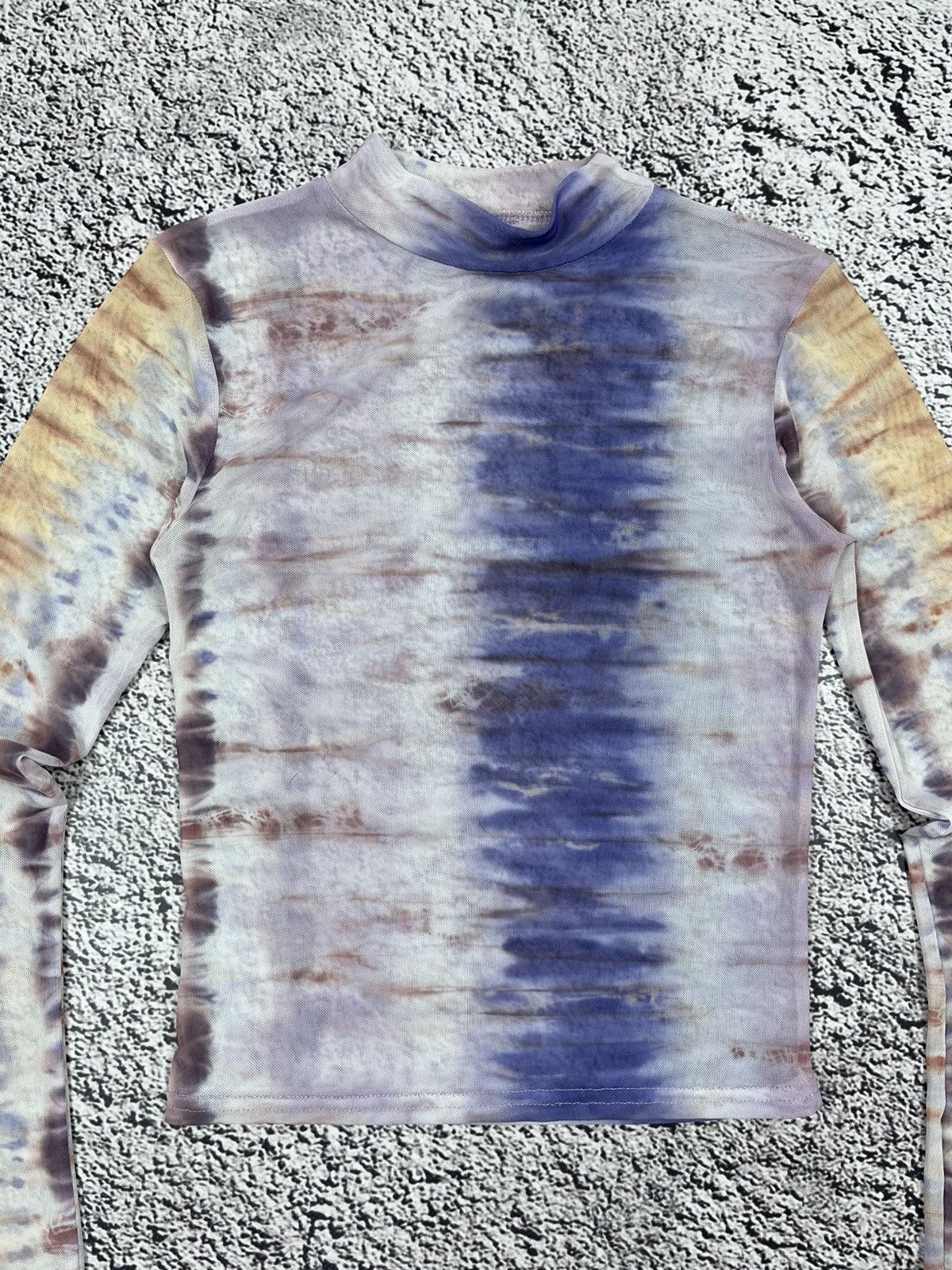 Japanese Brand Vintage Mesh Tye Die Abstract AOP Top Size M / US 6-8 / IT 42-44 - 4 Thumbnail