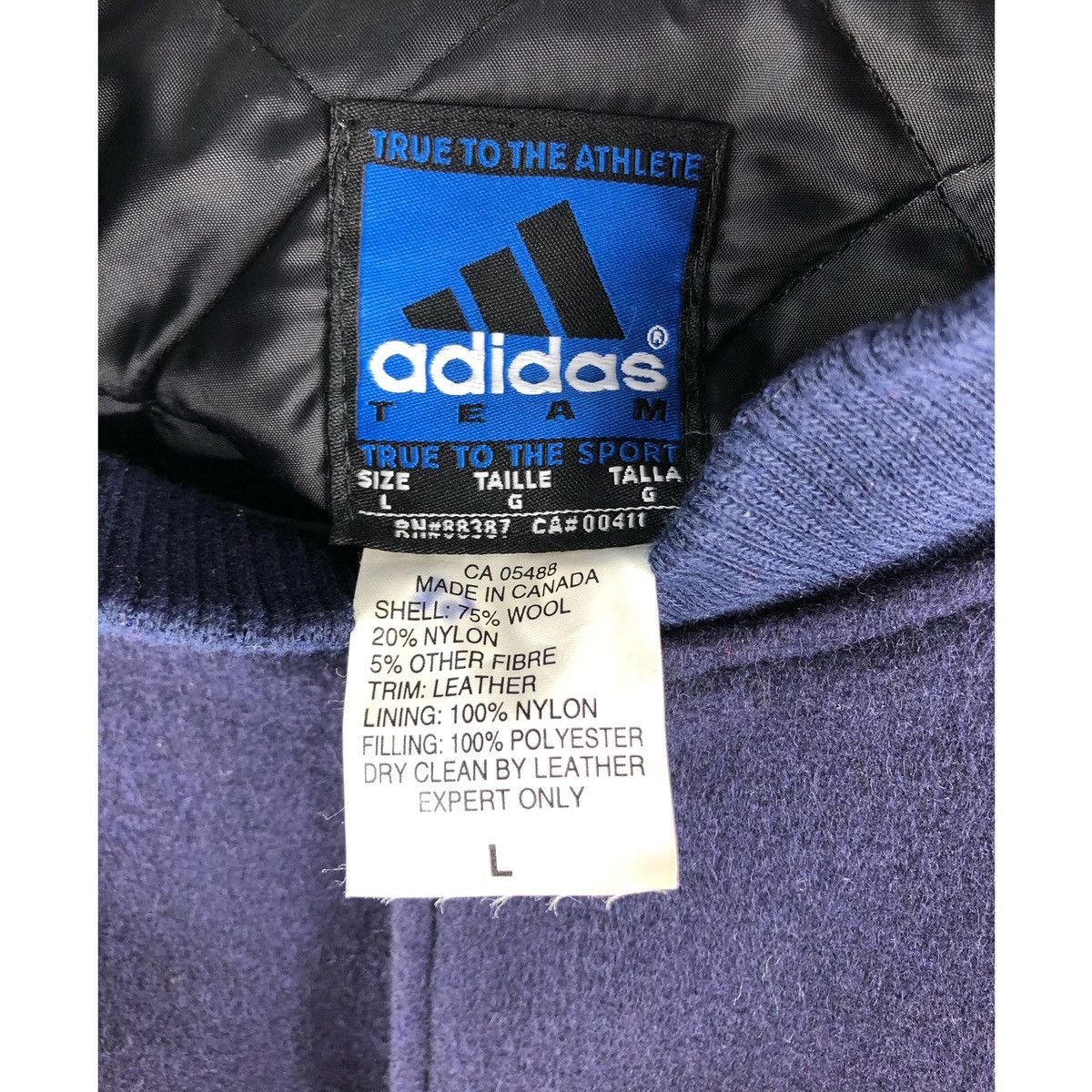 Adidas UCLA Bruins Leather & Wool Varisty Bomber Jacket Size US L / EU 52-54 / 3 - 6 Thumbnail