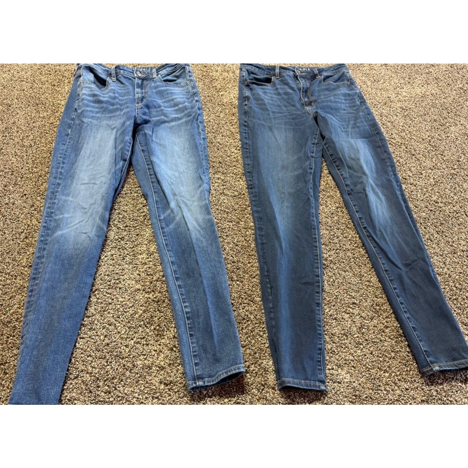 American Eagle Outfitters American Eagle High Rise Jegging Women's Jeans Size 8 LONG Blue Denim Lot Of 2 Size 30" / US 8 / IT 44 - 2 Thumbnail