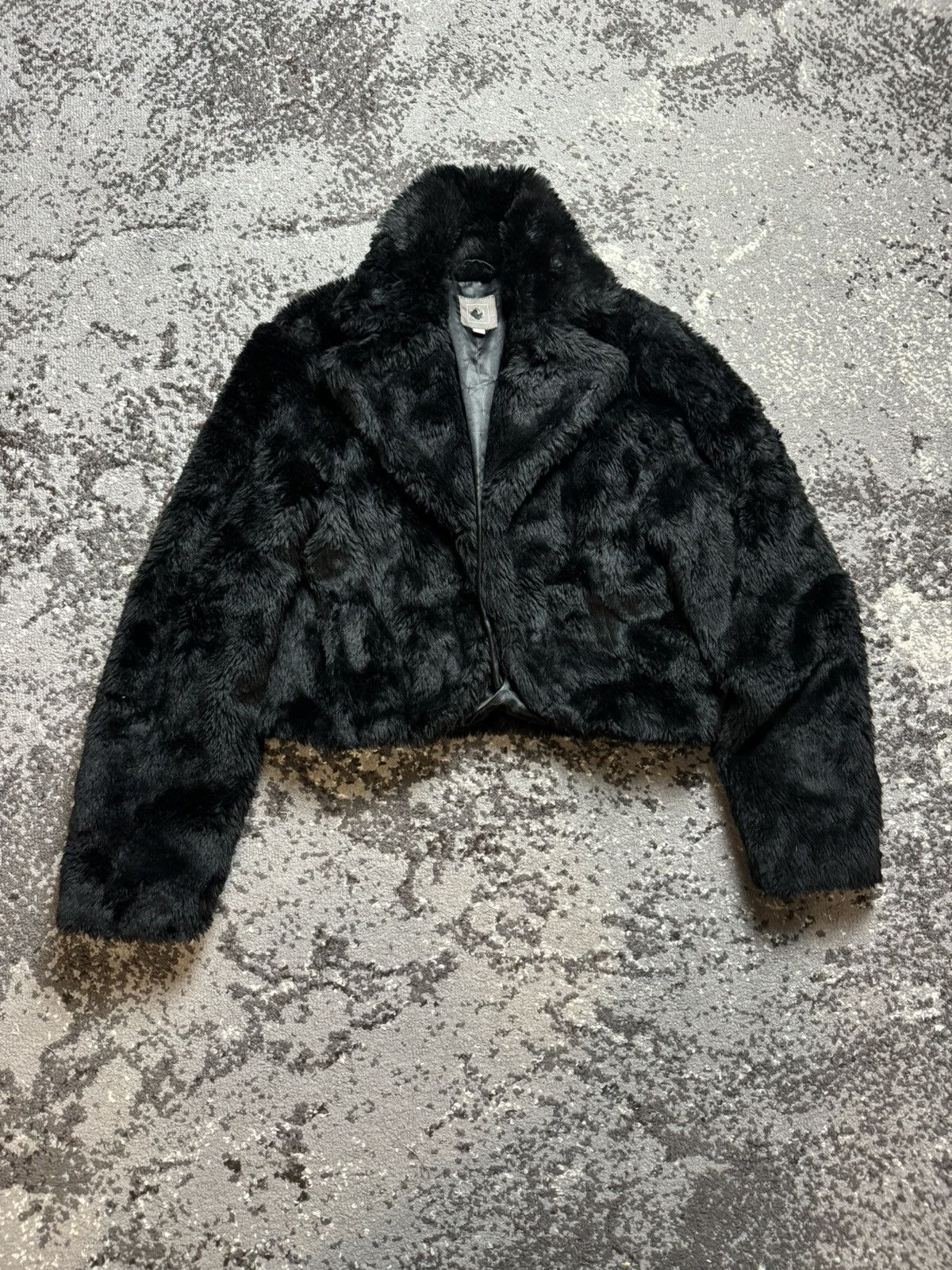 Pre-owned Avant Garde X If Six Was Nine Alaska Opium Fuzzy Fur Owens Style Y2k Bomber Carti Style In Black