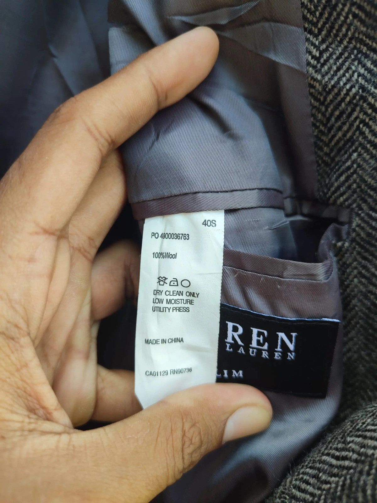 Lauren Ralph Lauren × Ralph Lauren Lauren Ralph Lauren Slim Fit Wool Blazer Classic Herringbone Size 40S - 9 Thumbnail