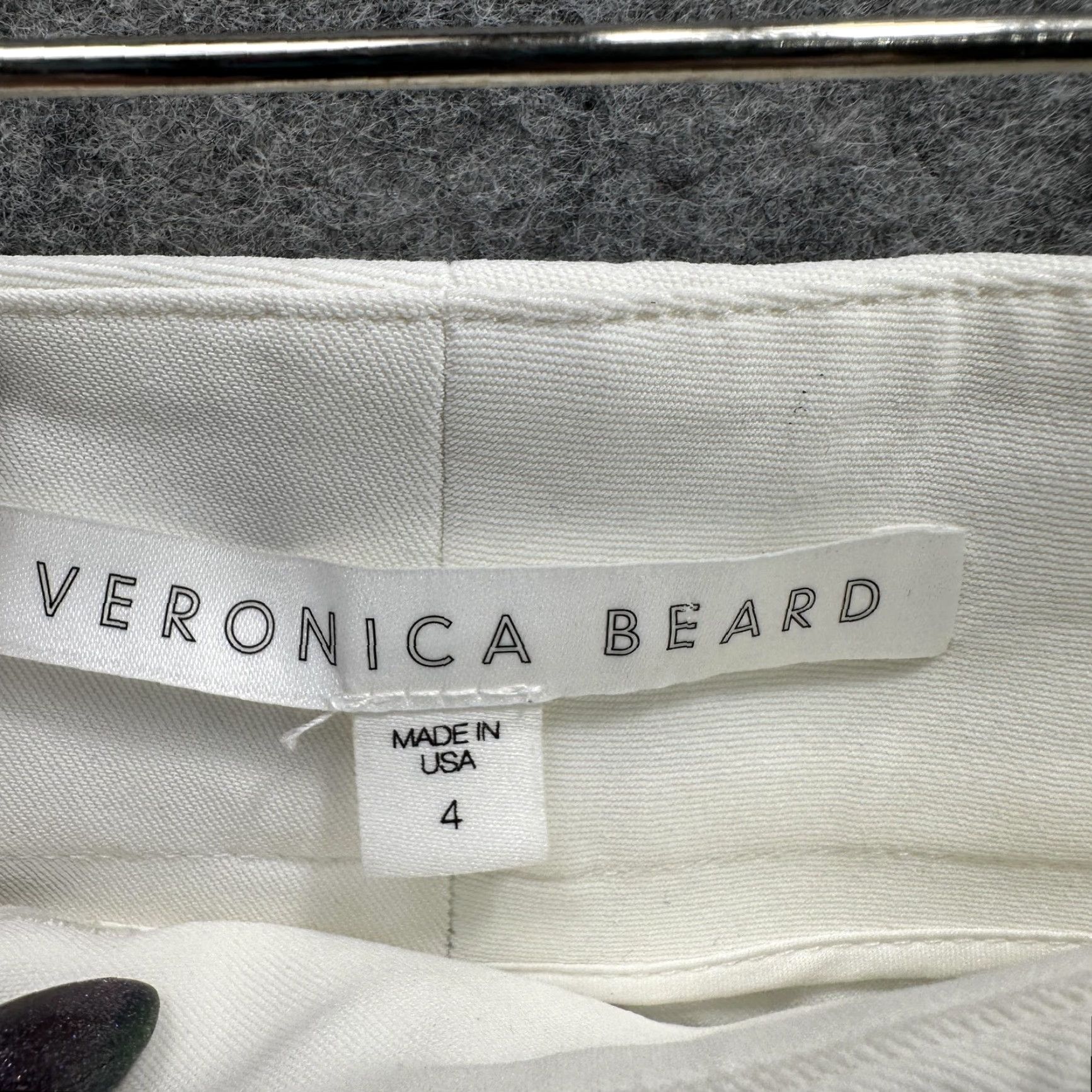 Veronica Beard VERONICA BEARD Pants Womens 4 White Zip Pockets Skinny Ankle Stretch Made USA Size 27" / US 4 / IT 40 - 7 Thumbnail